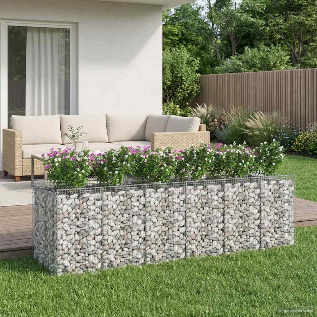 Gabionen-Hochbeet 3 stk. 300 x 100 x 100 cm Verzinkter Stahl