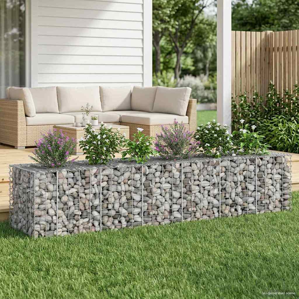 Gabionen-Hochbeet 2 stk. 260 x 60 x 55 cm Verzinkter Stahl