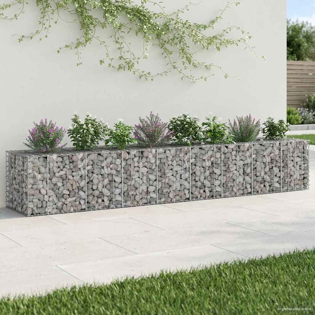 Gabionen-Hochbeet 2 stk. 340 x 60 x 55 cm Verzinkter Stahl