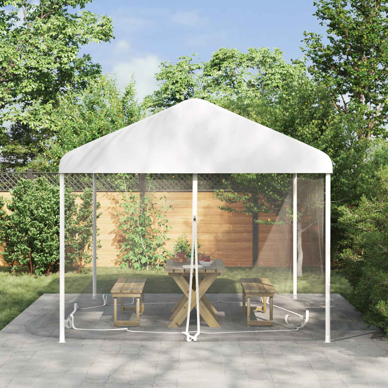 Moskito-Netz für Pavillon 220 Mesh Weiß 4 x 3 x 2 cm Polyester
