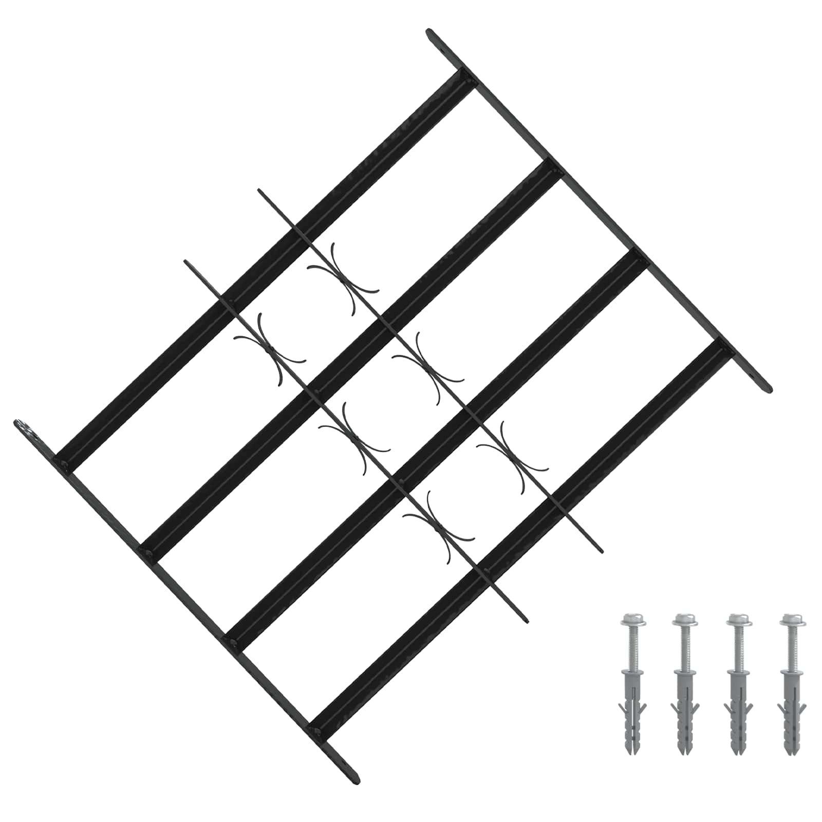 Sicherheitsgitter für Fenster mit 4 Querstangen 3 stk. 43-74 cm