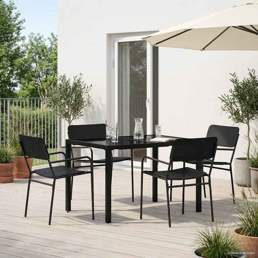 Gartenmöbel Set 5 stk. Anthrazit Stahl