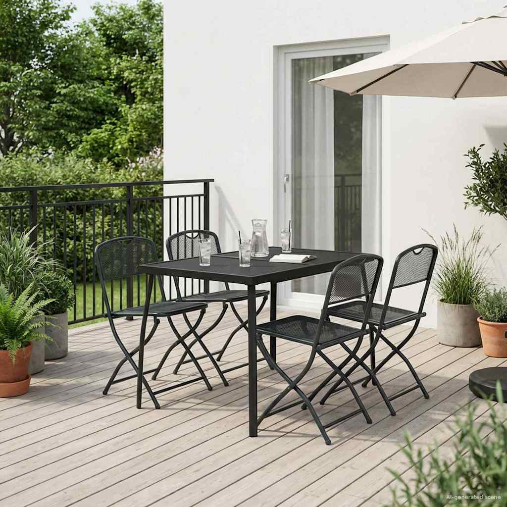 Gartenmöbel Set 5 stk. Anthrazit Eisen und Stahl