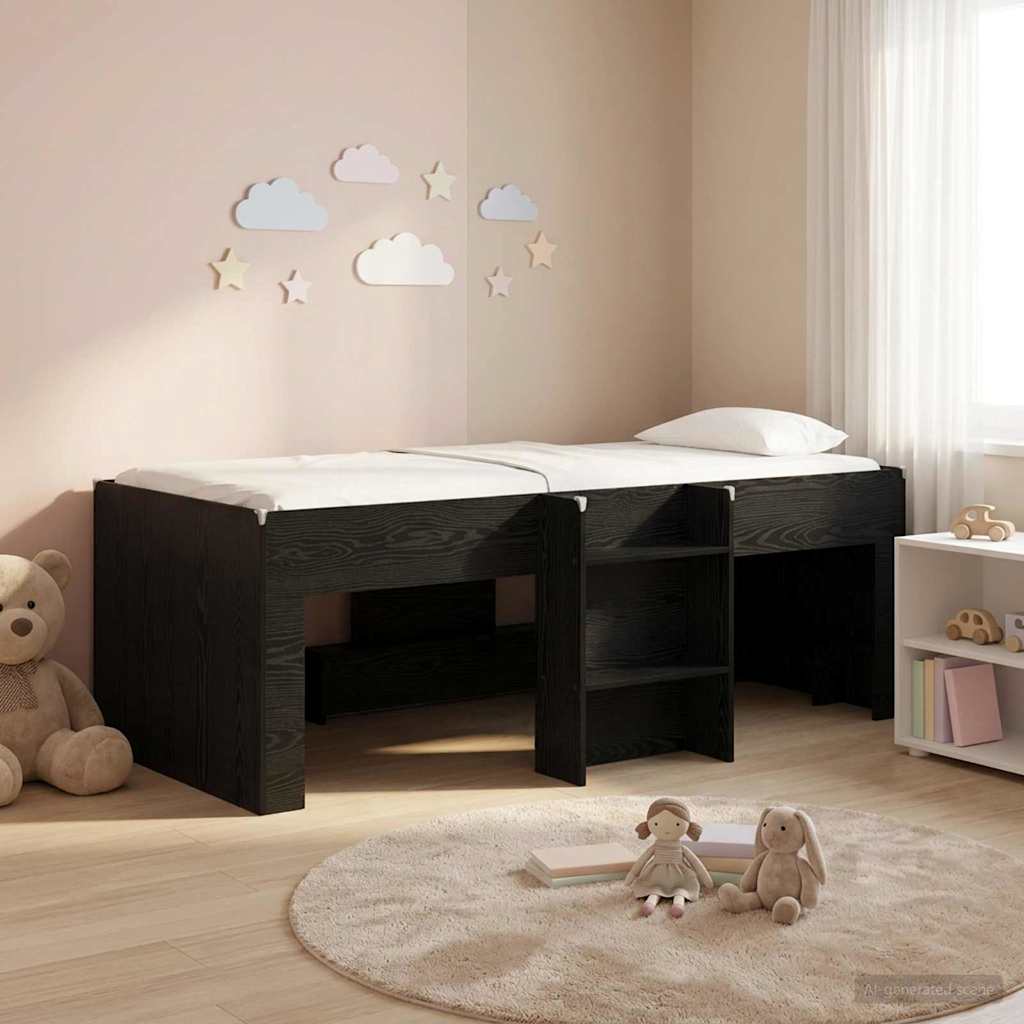 Hochbett für Kinder Schwarze Eiche 80 x 200 cm Holzwerkstoff