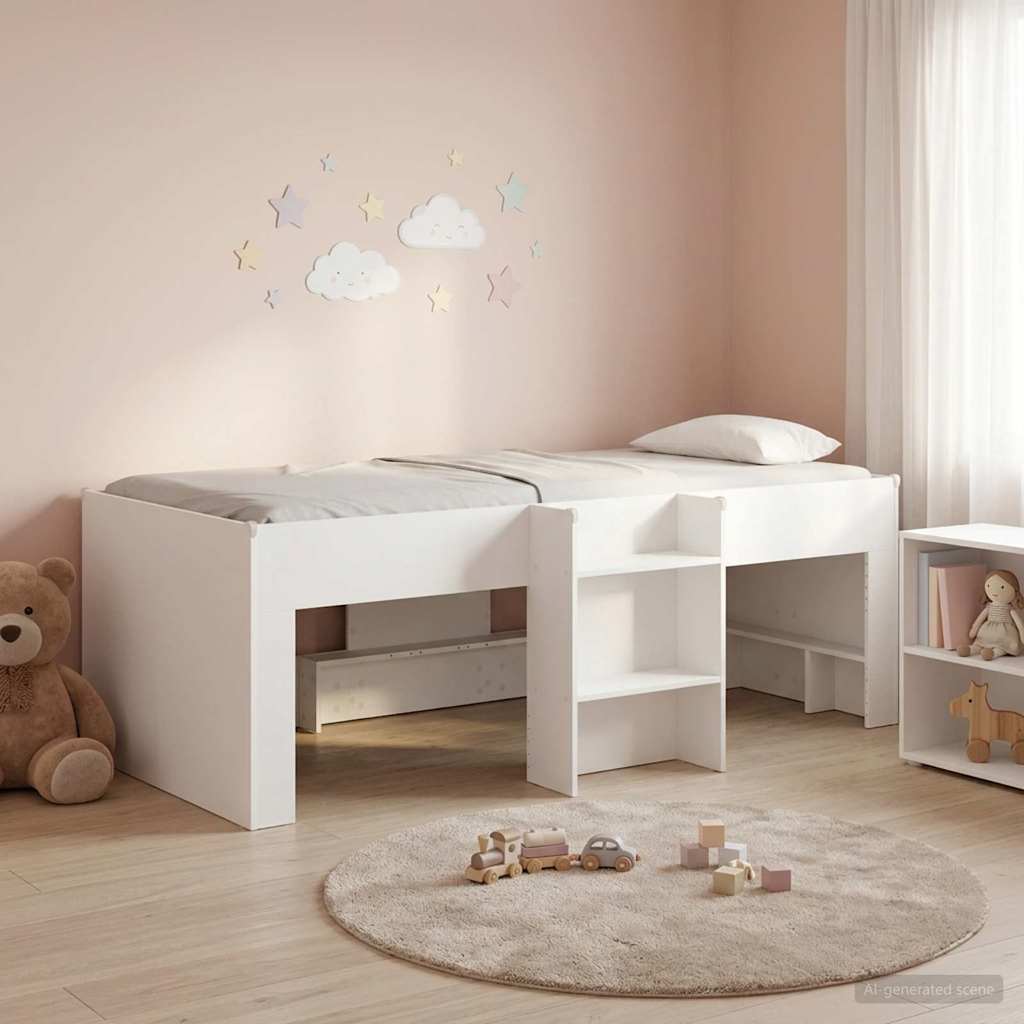 Hochbett für Kinder Weiß 98,5 x 200 cm Holzwerkstoff