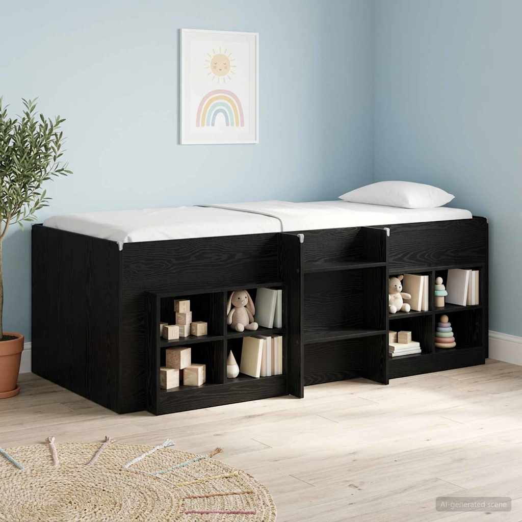Hochbett für Kinder Schwarze Eiche 98,5 x 200 cm Holzwerkstoff