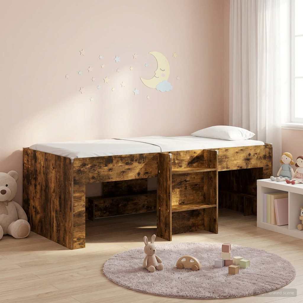 Hochbett für Kinder Raucheiche 98,5 x 200 cm Holzwerkstoff