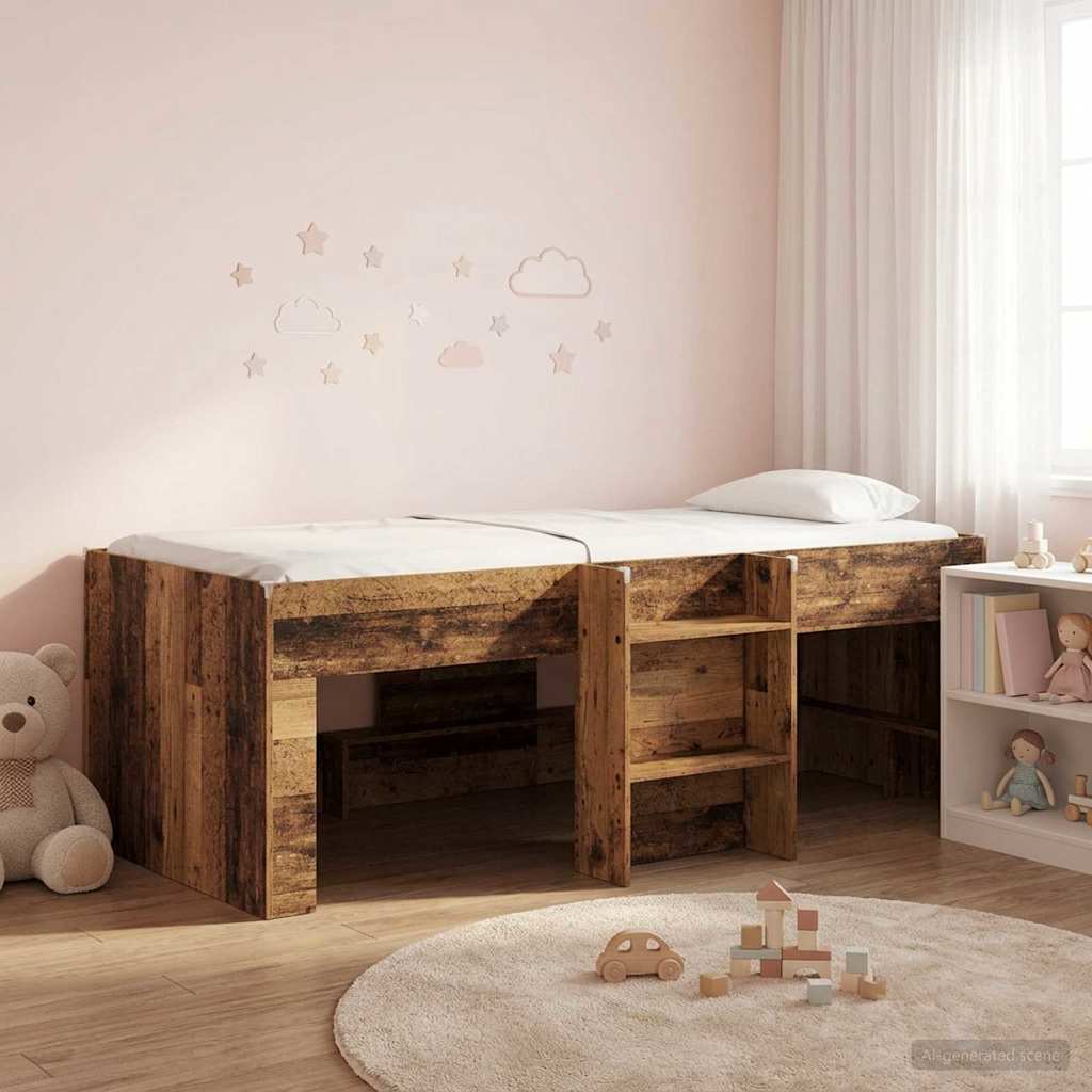 Hochbett für Kinder Altholz 98,5 x 200 cm Holzwerkstoff
