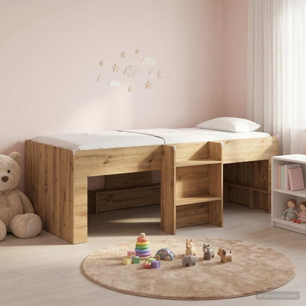 Hochbett für Kinder Artisan-Eiche 98,5 x 200 cm Holzwerkstoff