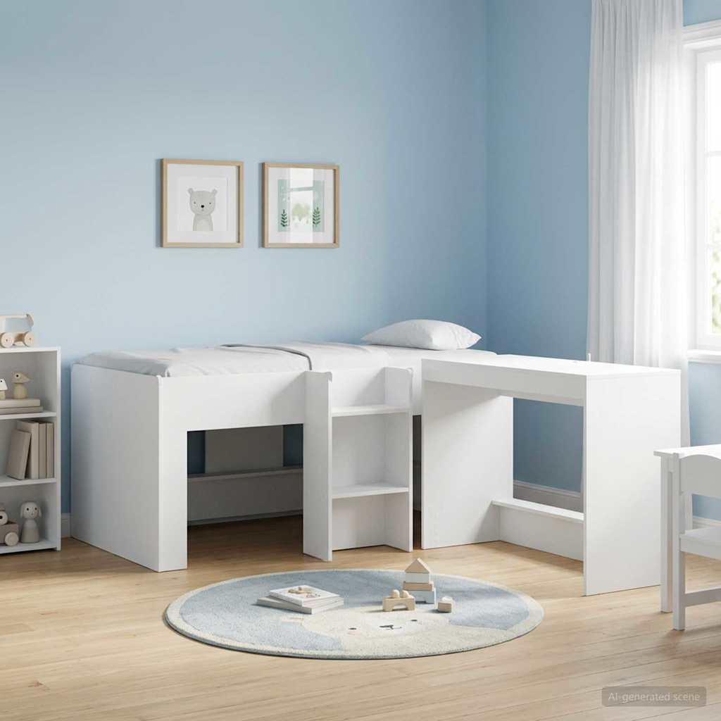 Hochbett für Kinder Weiß 80 x 160 cm Holzwerkstoff