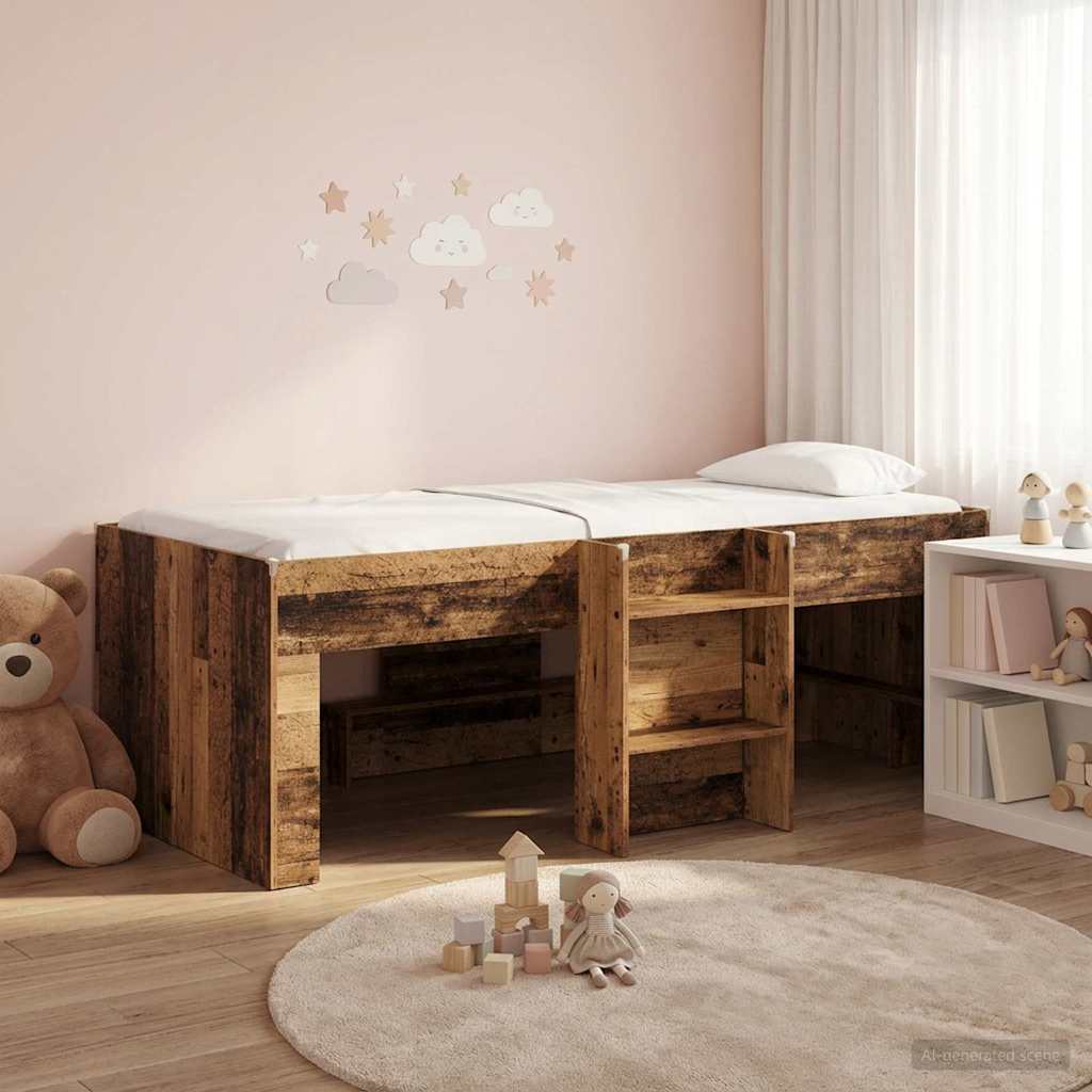 Hochbett für Kinder Altholz 75 x 190 cm Holzwerkstoff