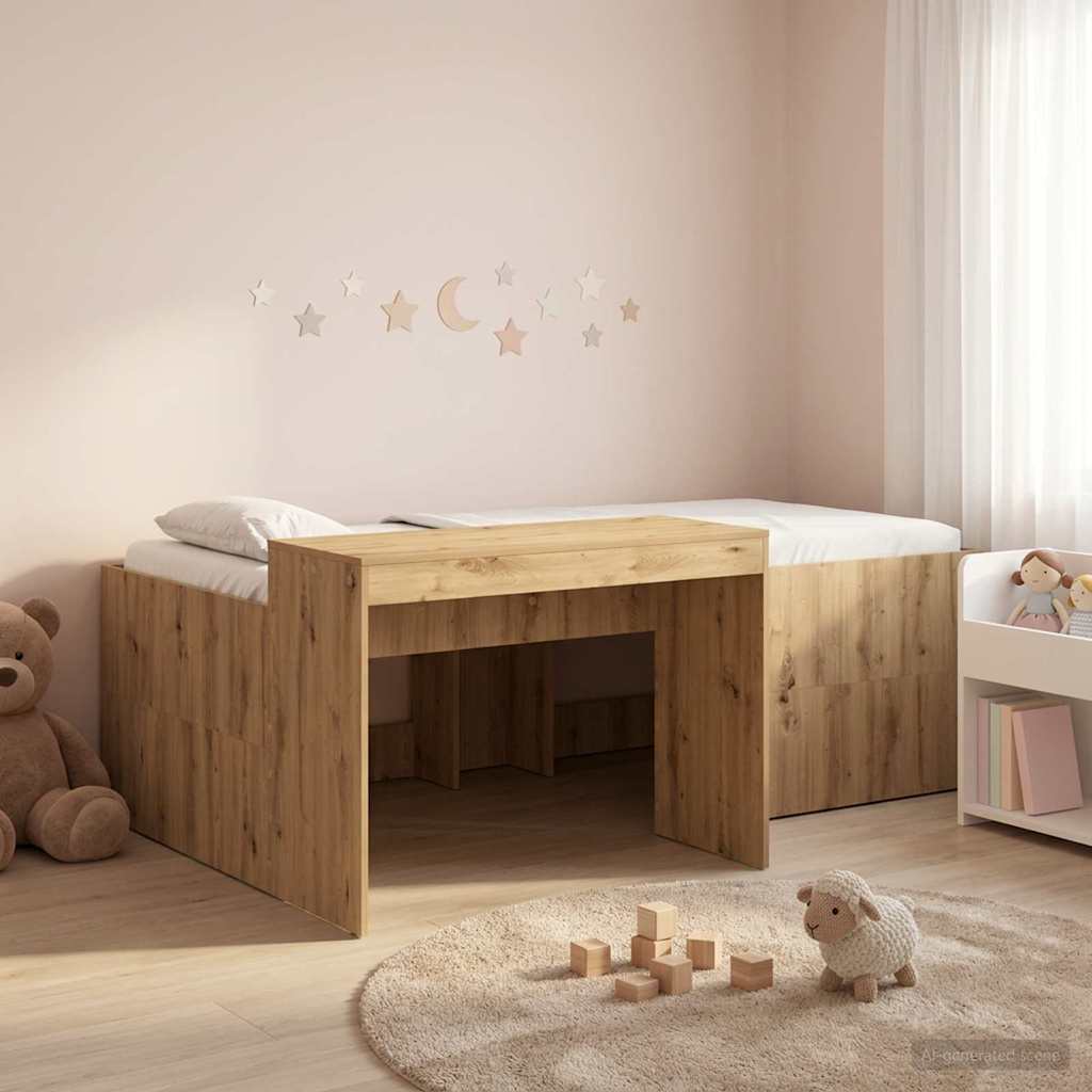 Hochbett mit Schreibtisch für Kinder Artisan-Eiche