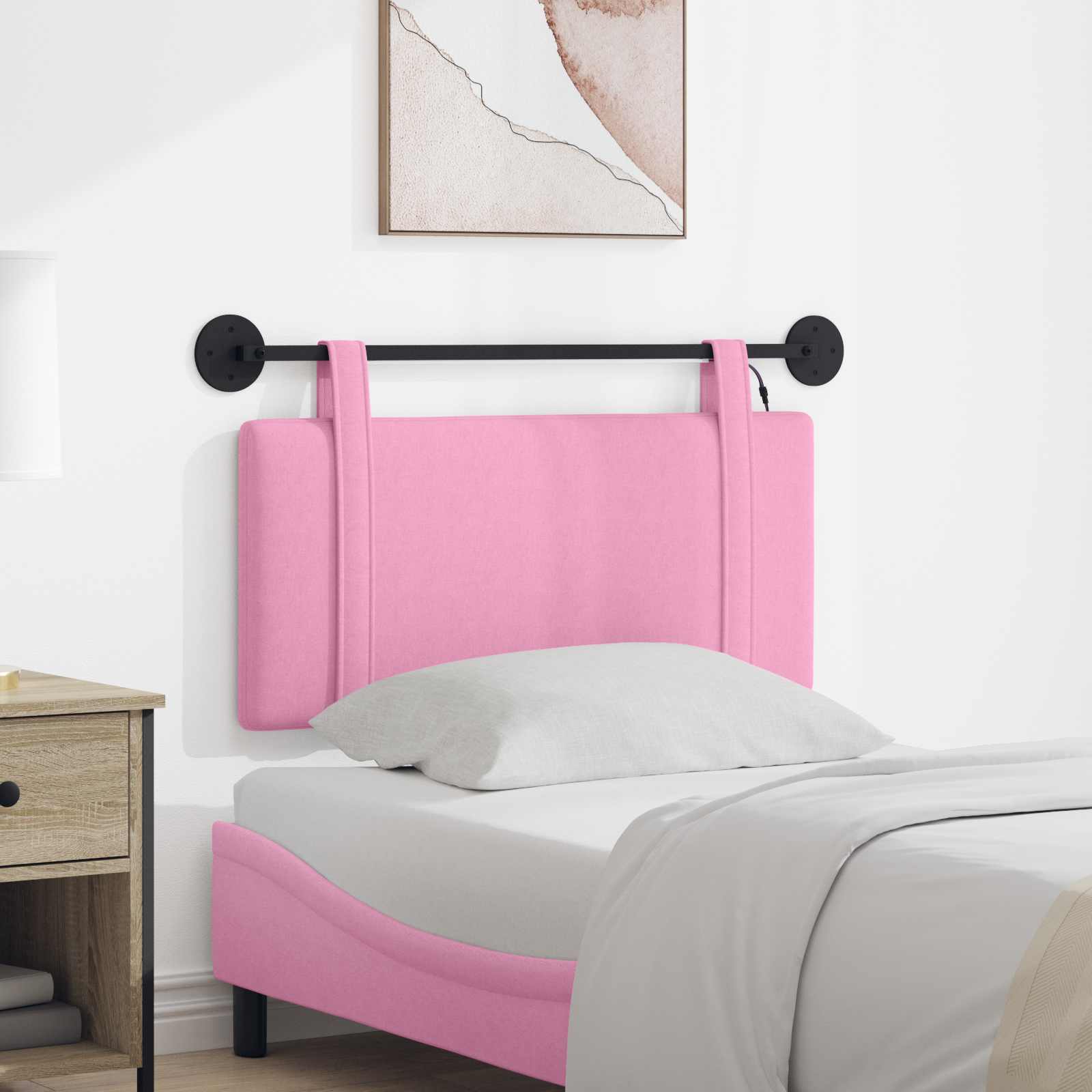 Hängendes Kopfteil Rosa Stoff