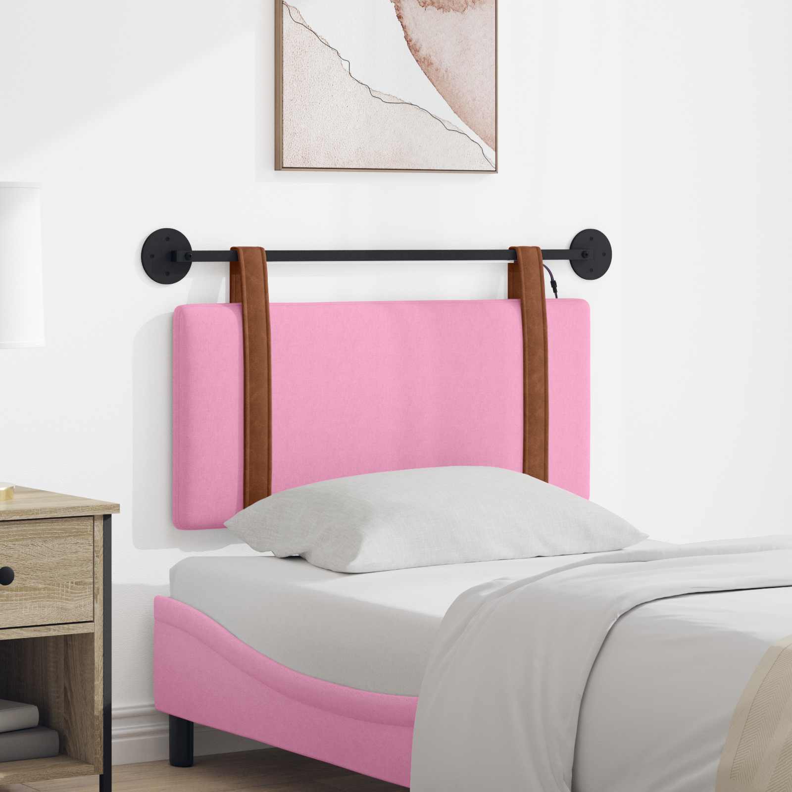 Hängendes Kopfteil Mit LED Licht Rosa Antikes PU