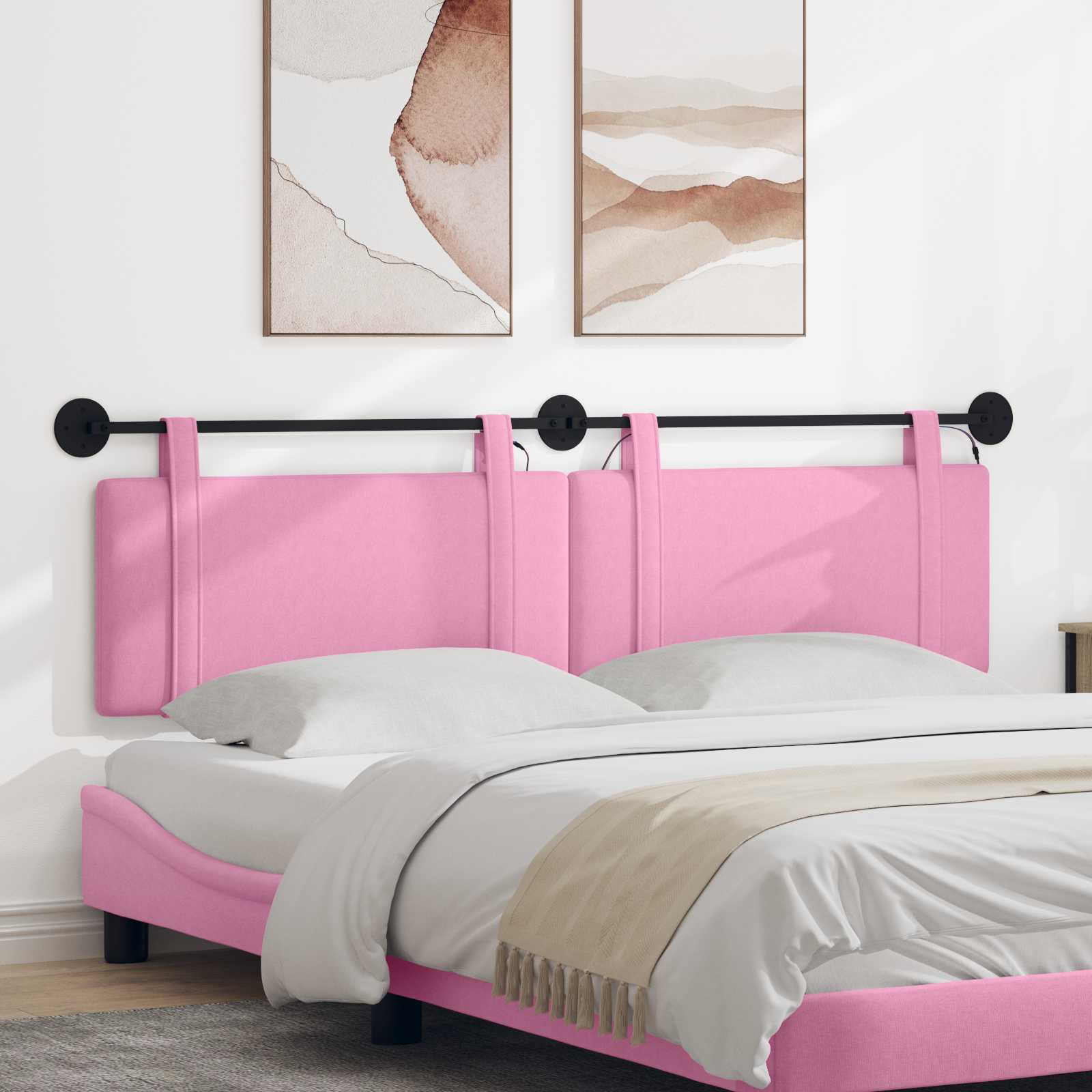 Hängendes Kopfteil Rosa Stoff