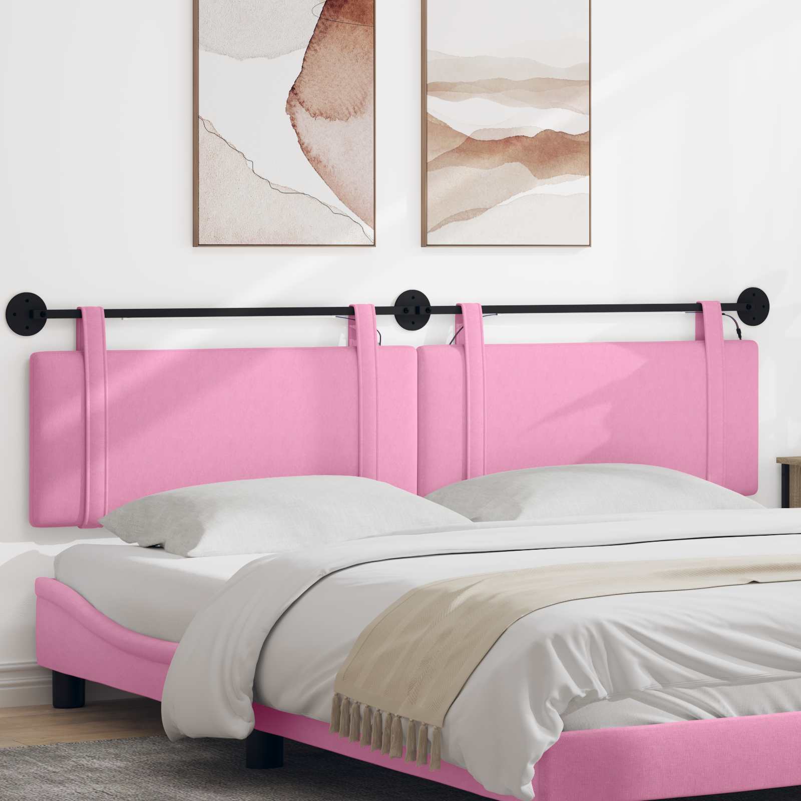 Hängendes Kopfteil Rosa Stoff