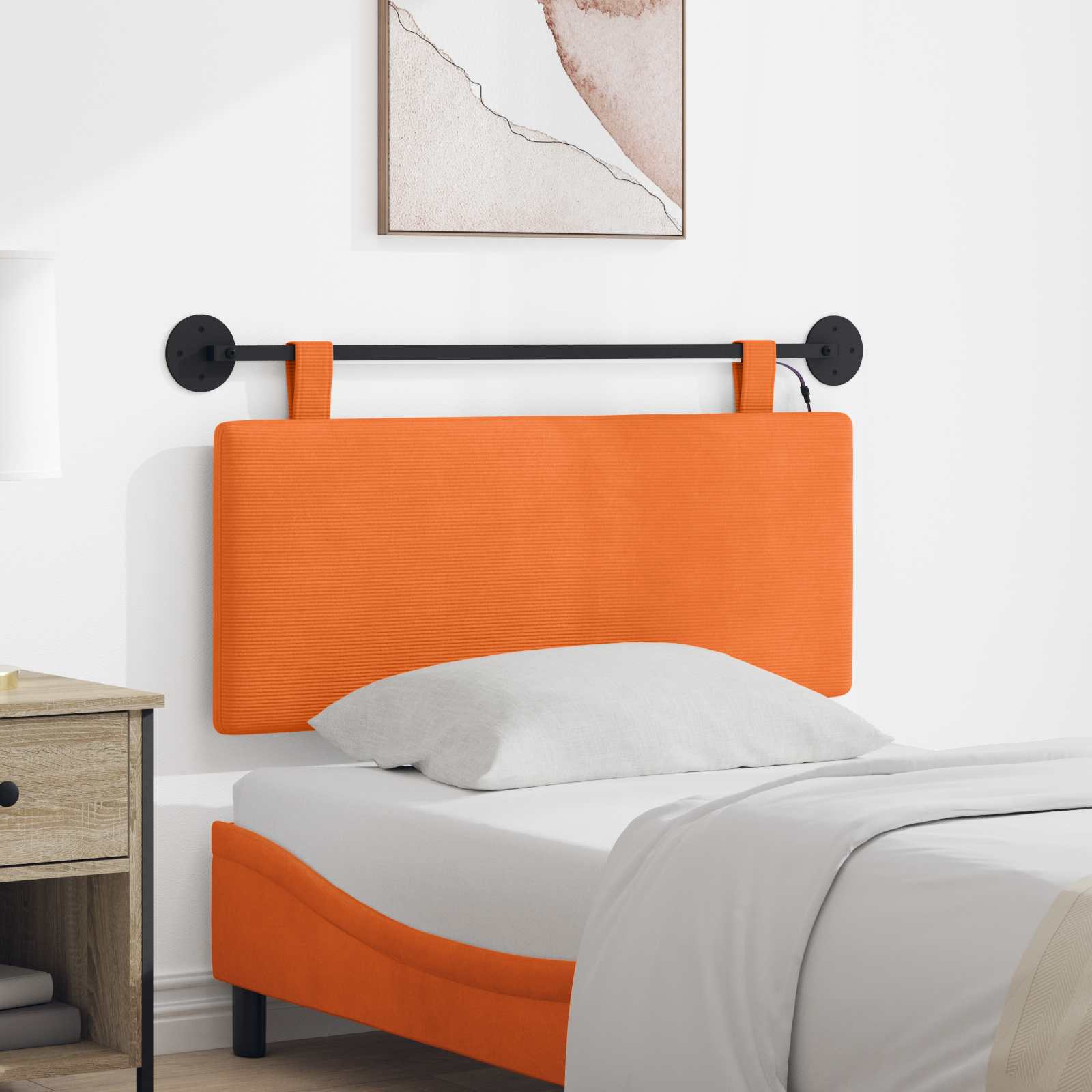 Hängendes Kopfteil Orange Cordstoff