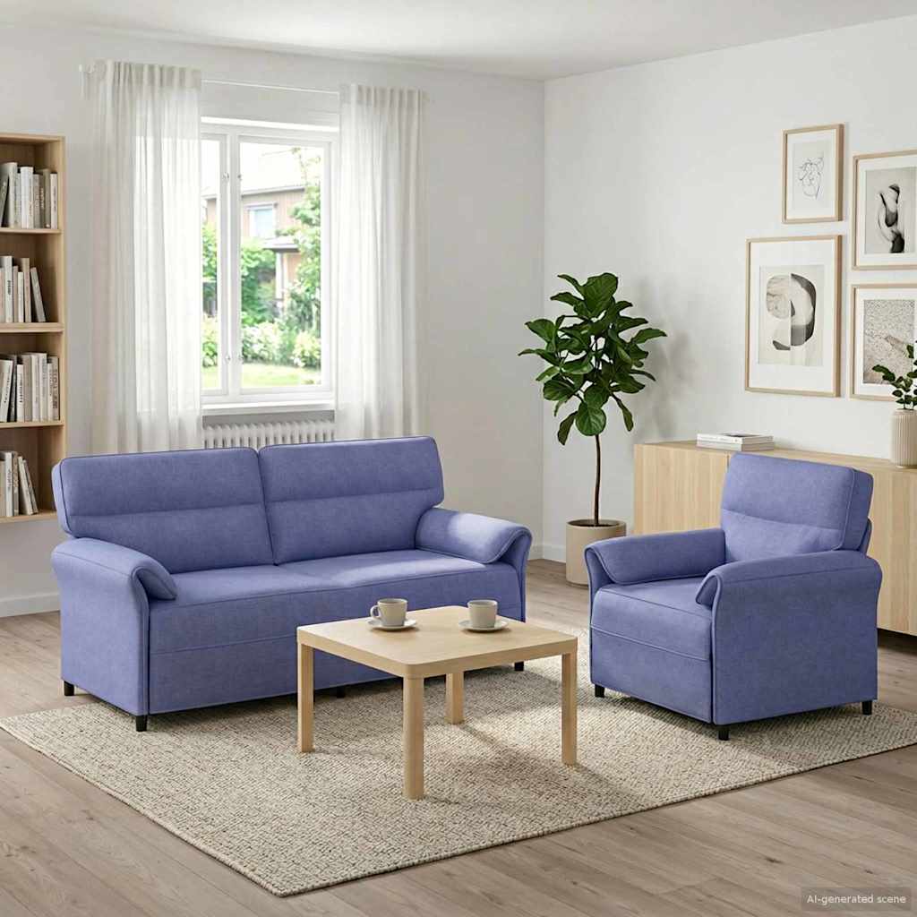 Sofa Set 2 stk. Jeans blau Stoff