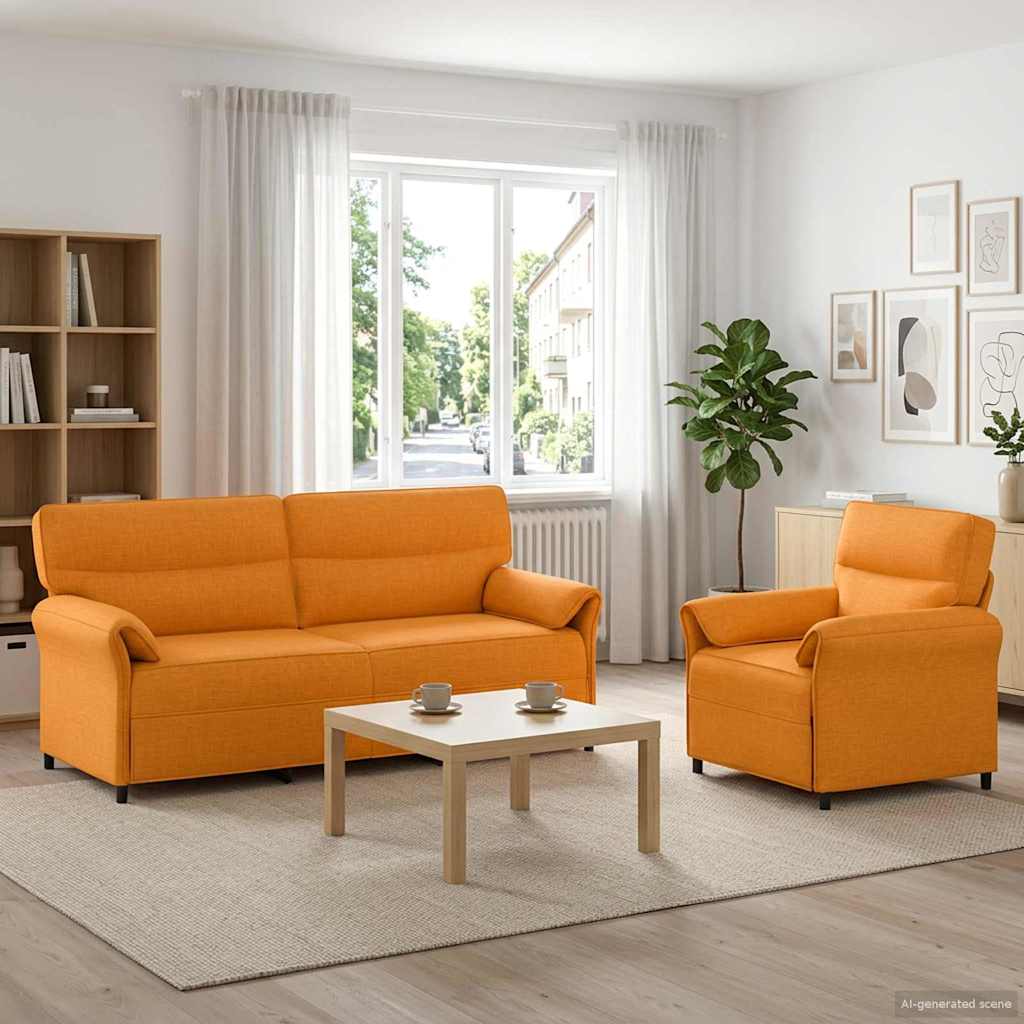 Sofa Set 2 stk. Dunkelgelb Stoff