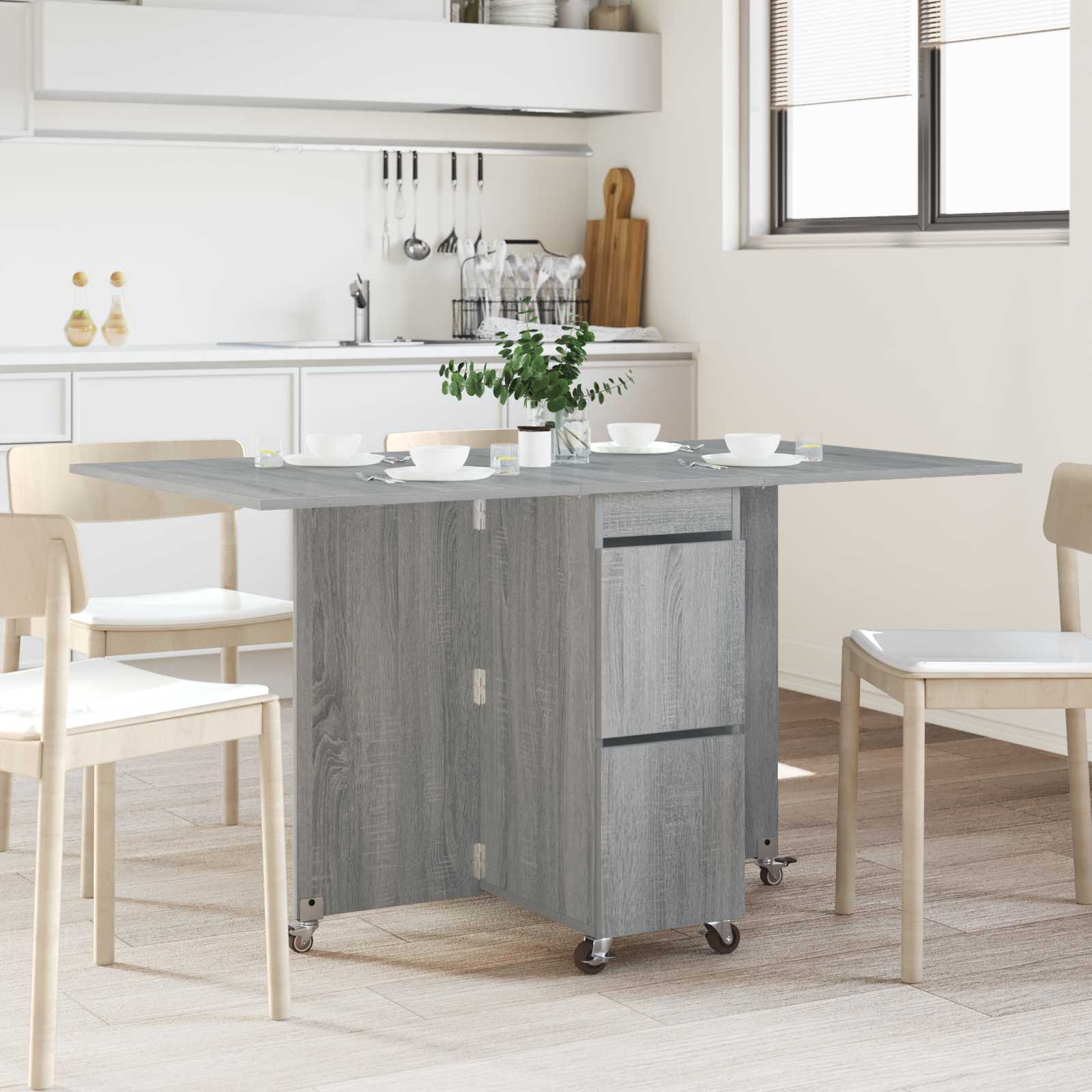 Esstisch 140 x 80 x 77 cm Holzwerkstoff Grau Sonoma