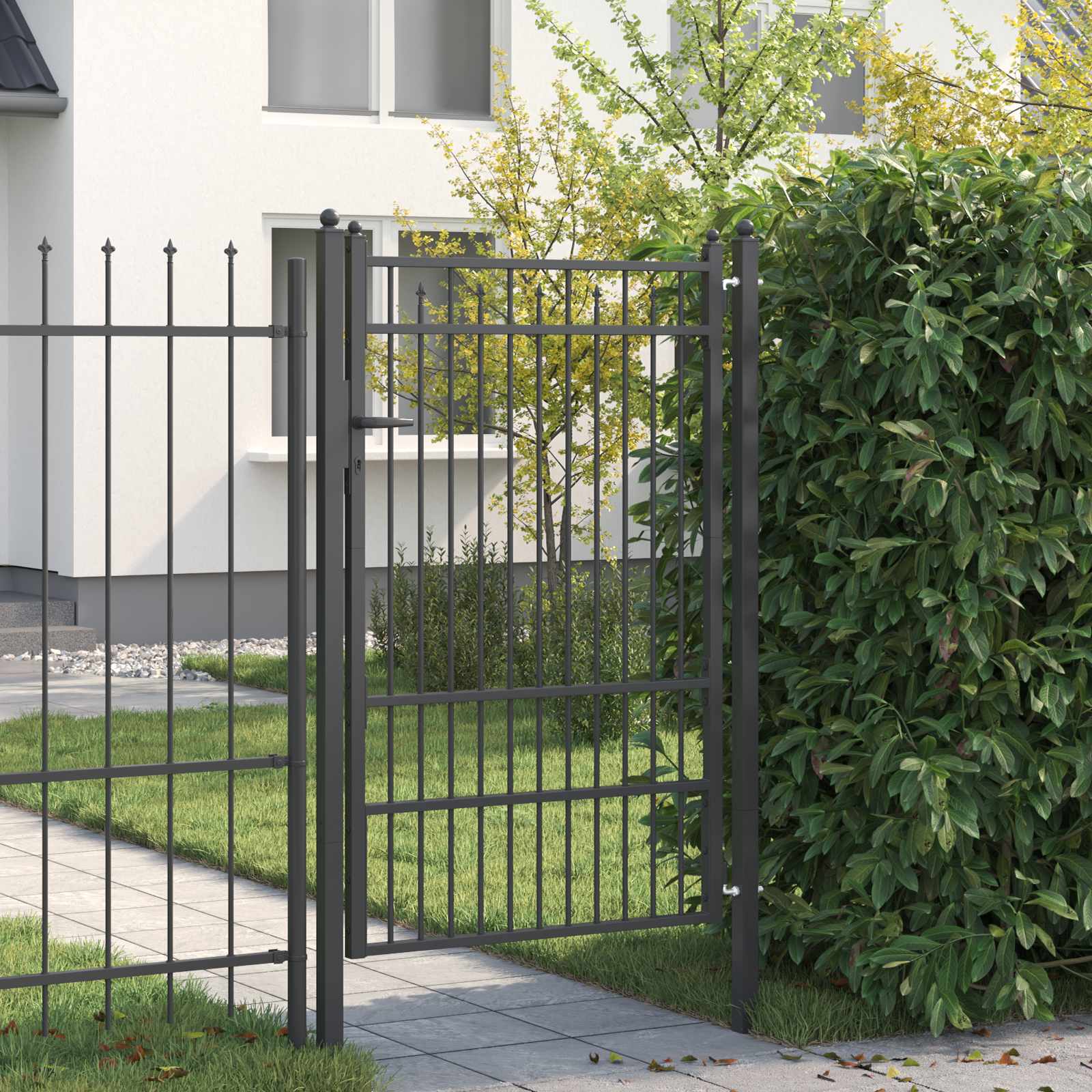 Zauntor BAARLO 100 x 150 cm Metall Schwarz Abschließbar