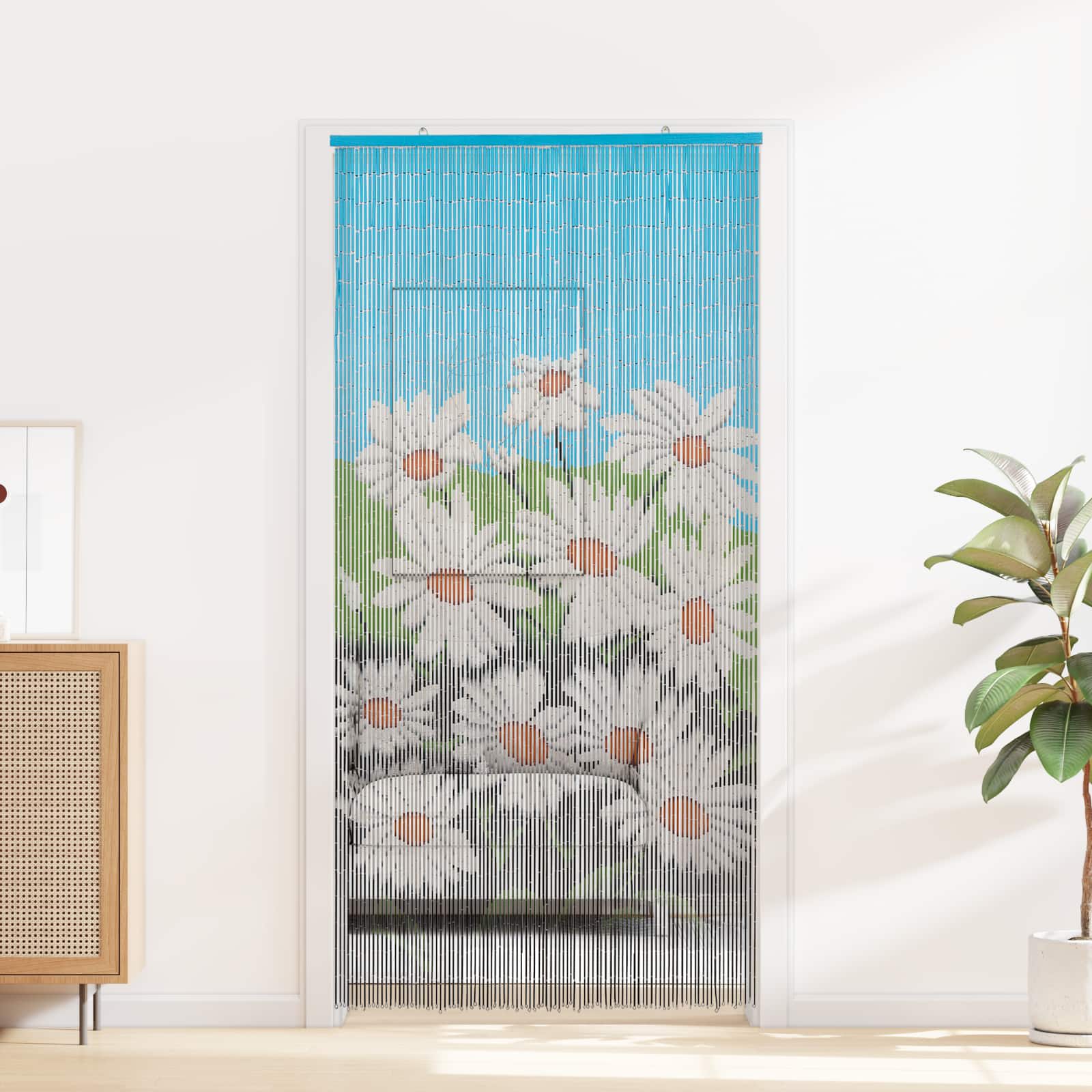Insektentürvorhang Mehrfarbig 200 x 100 cm Bambus