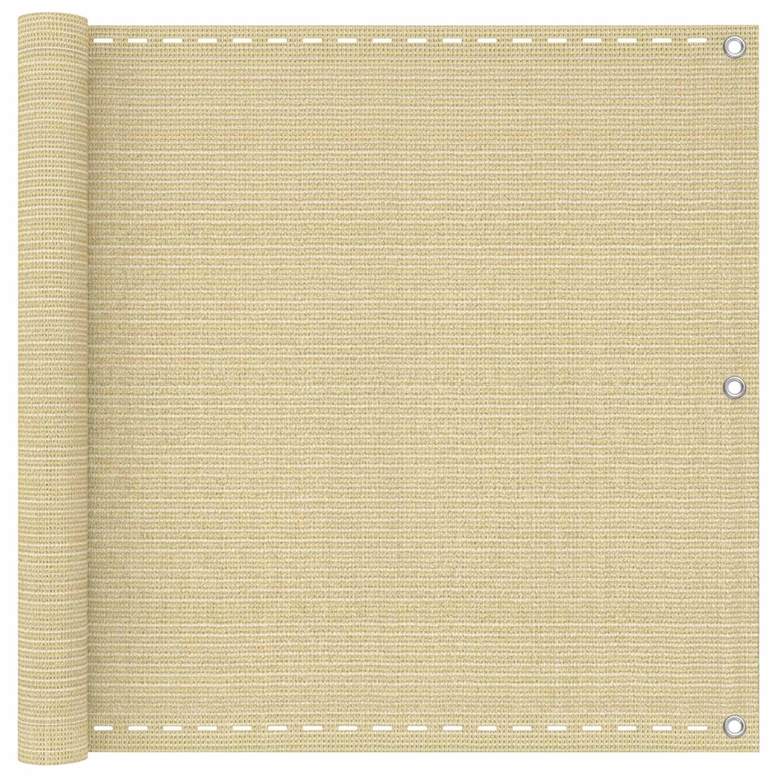 Balkonsichtschutz Beige 75 x 800 cm HDPE und Aluminium