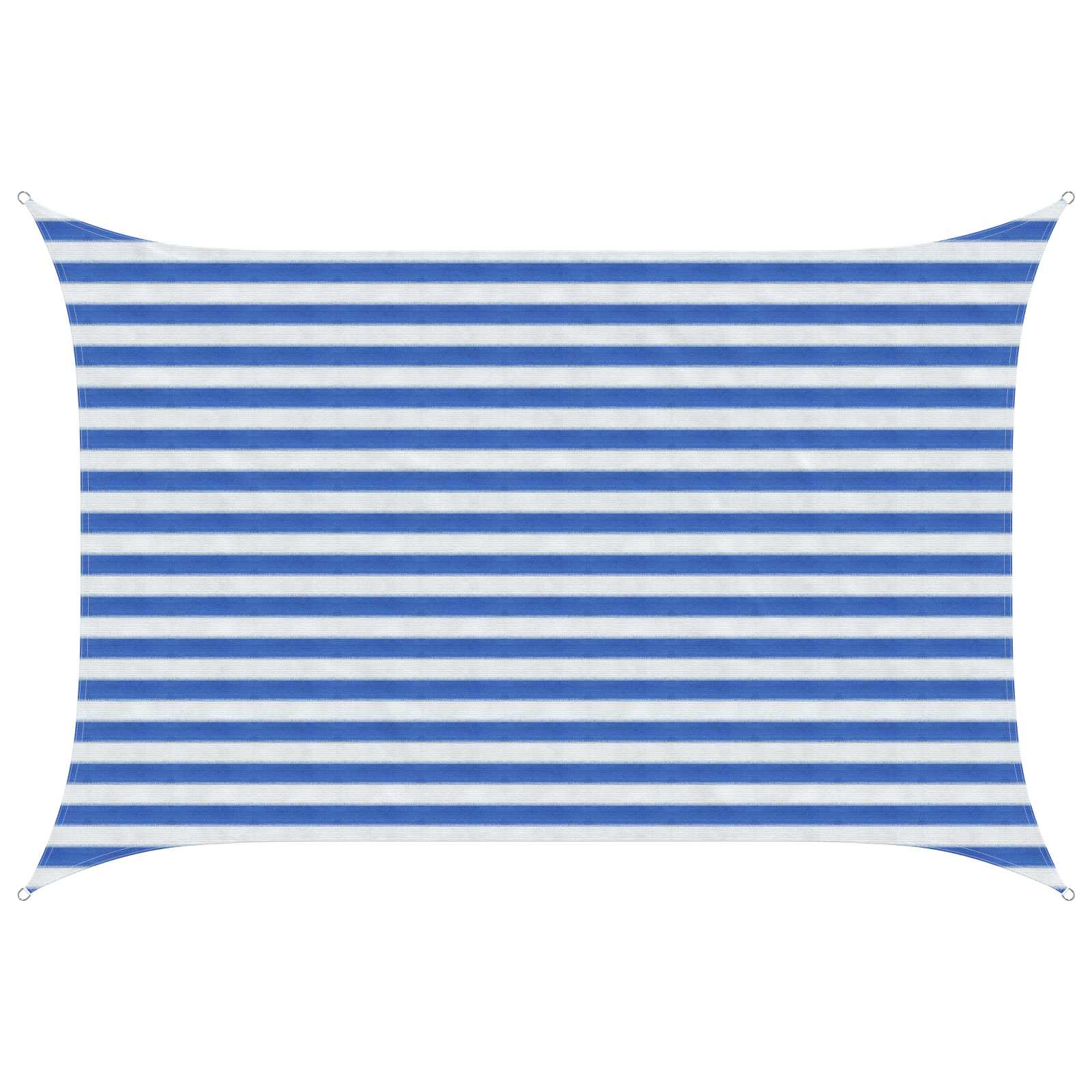 Sonnensegel 2 x 3,5 m HDPE Rechteckig Blau und Weiß