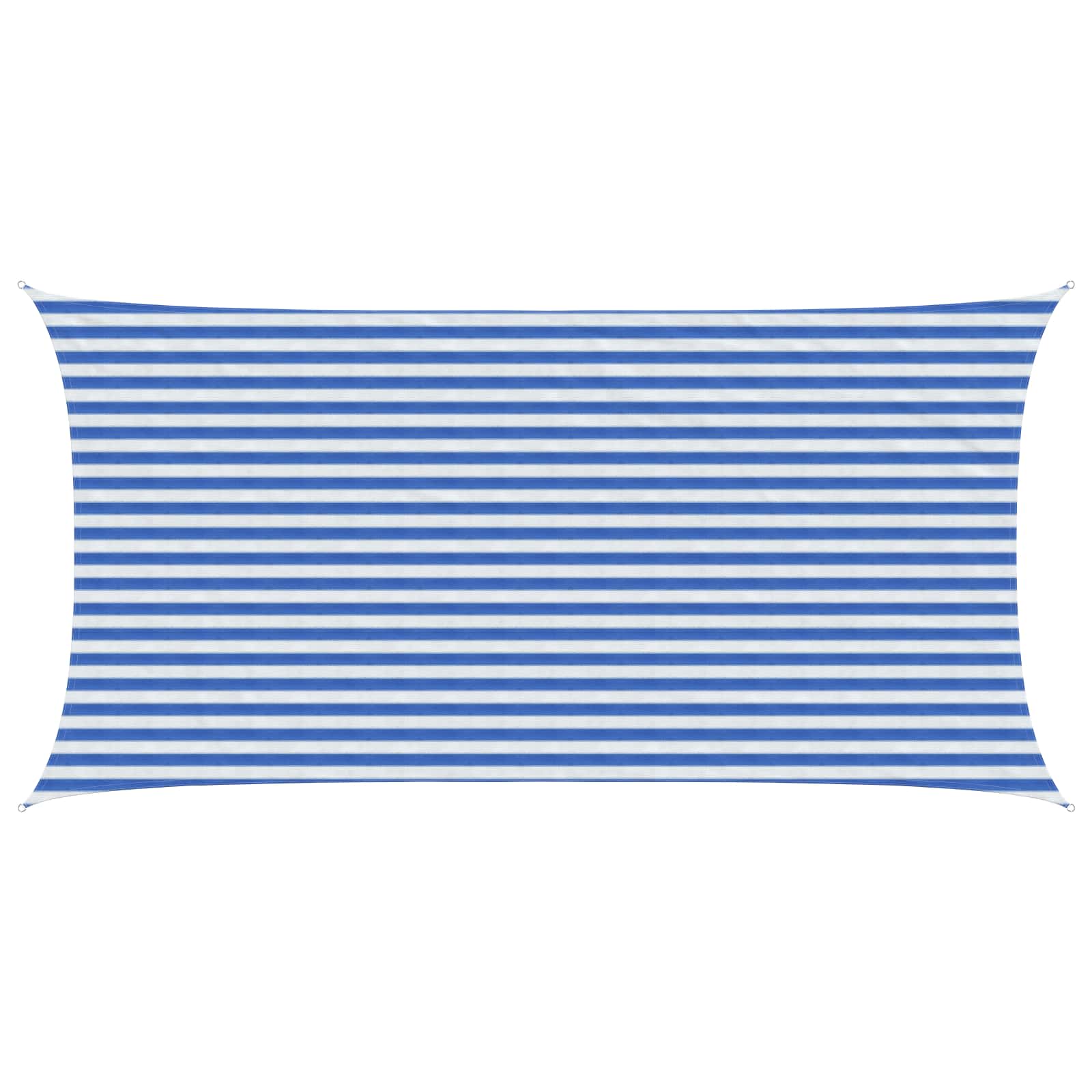 Sonnensegel 2,5 x 5 m HDPE Rechteckig Blau und Weiß