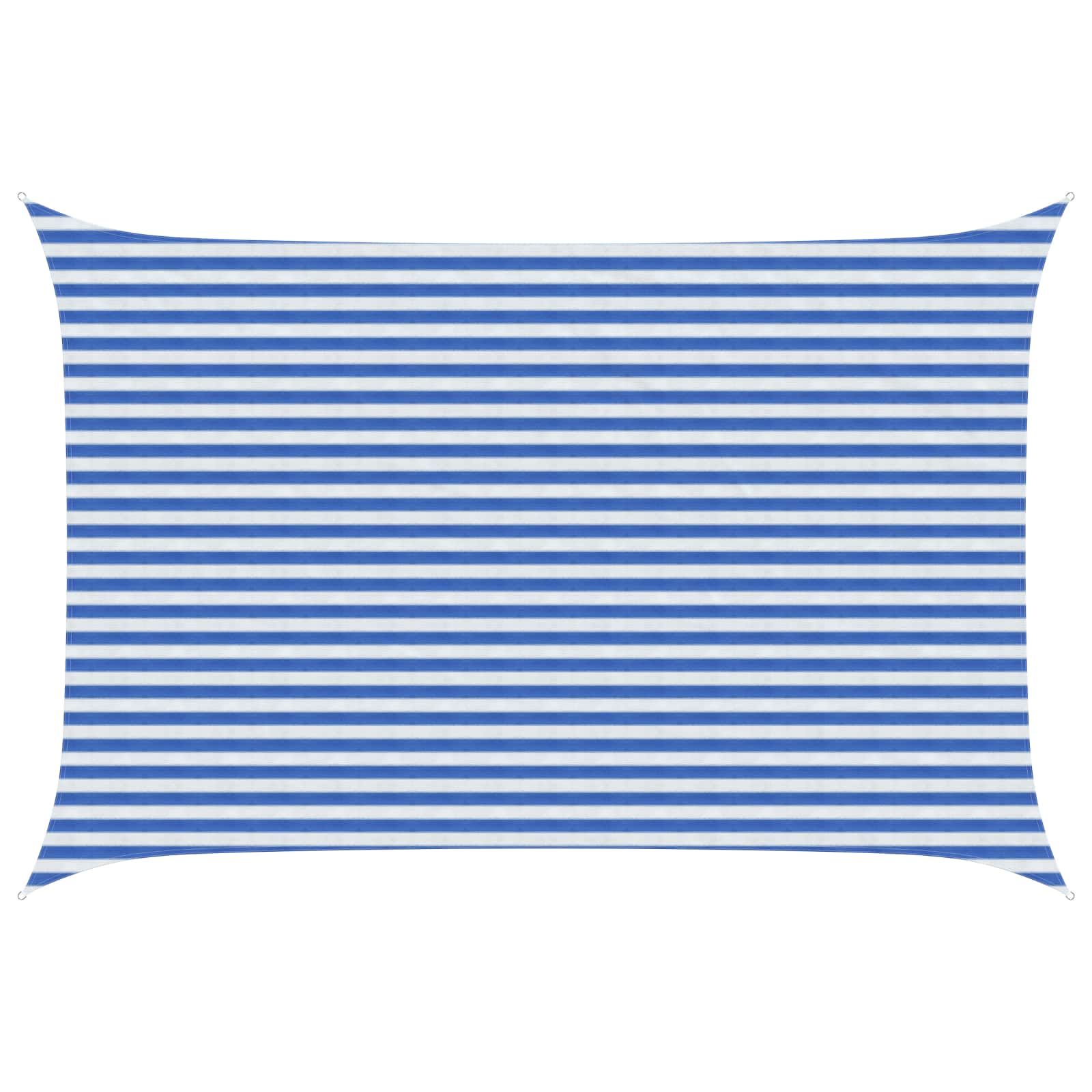 Sonnensegel 3 x 4 m HDPE Rechteckig Blau und Weiß
