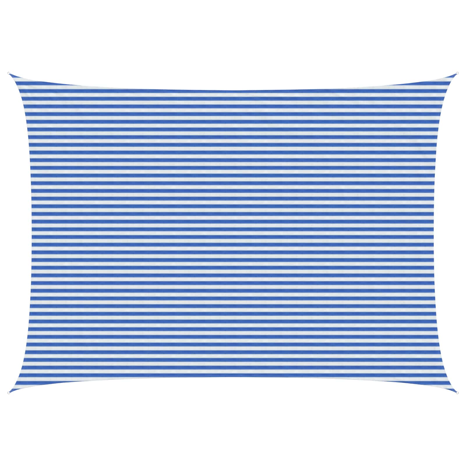 Sonnensegel 5 x 6 m HDPE Rechteckig Blau und Weiß