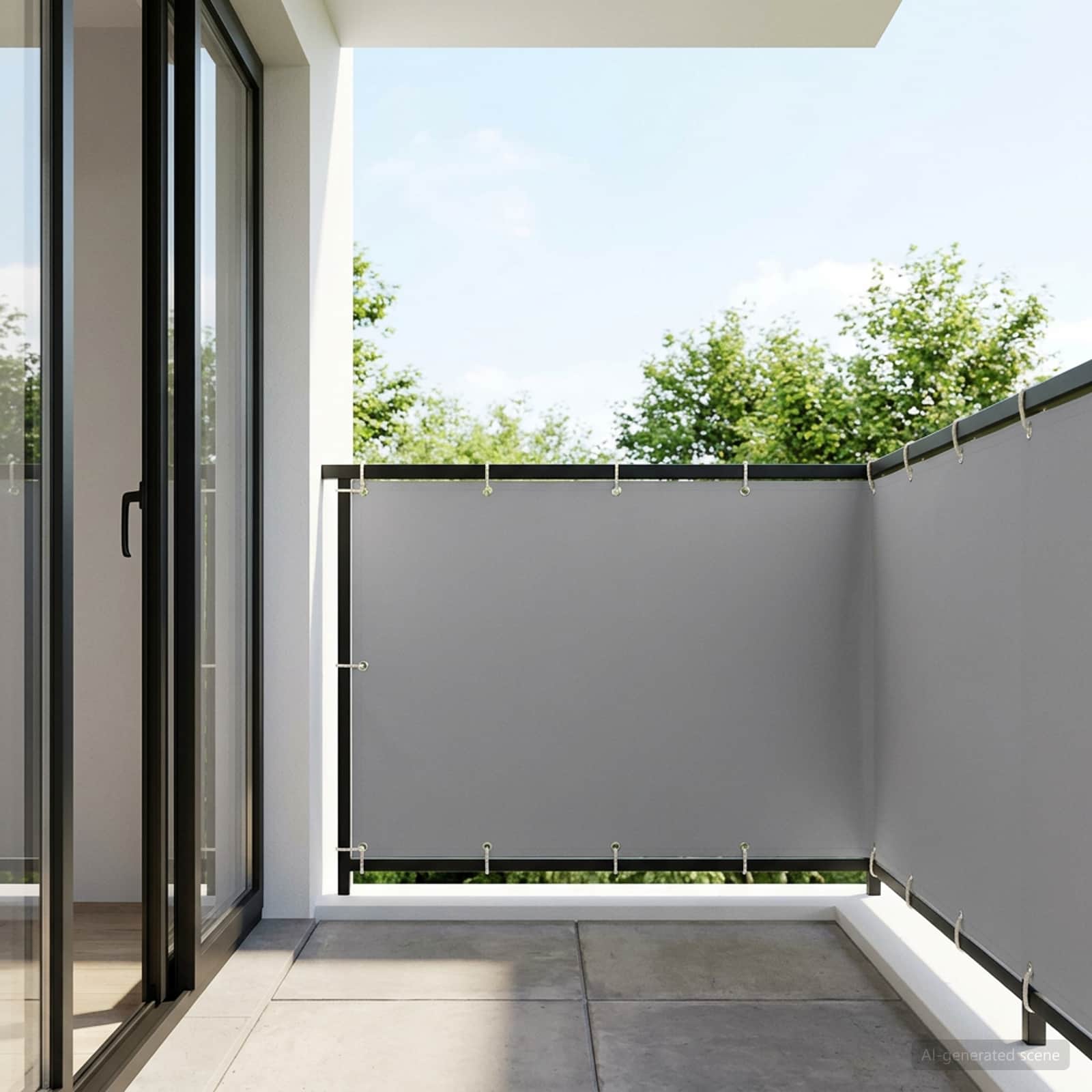 Balkon Sichtschutz 150 x 600 cm Stoff mit PU-Beschichtung