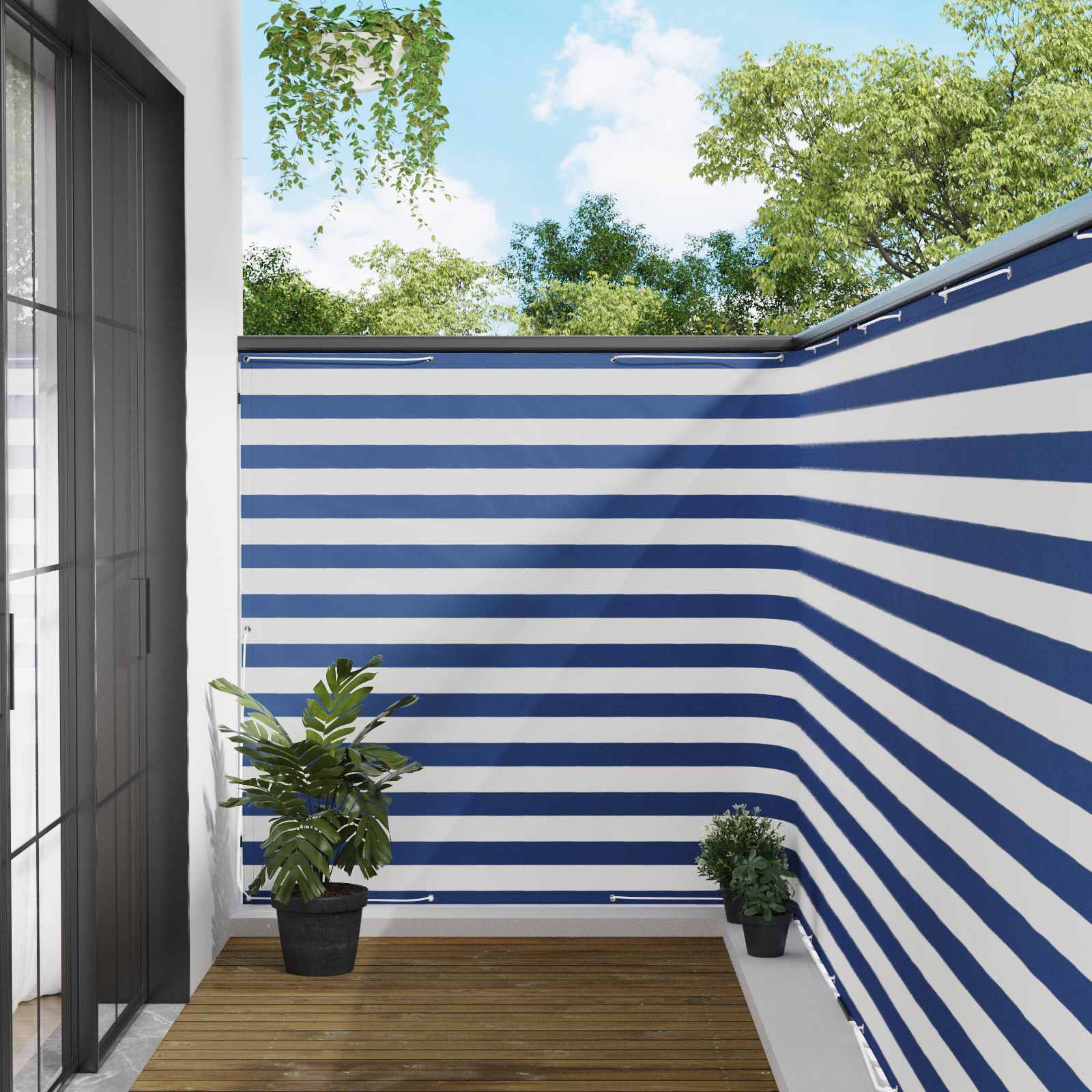 Balkon Sichtschutz 150 x 300 cm Stoff mit PU-Beschichtung