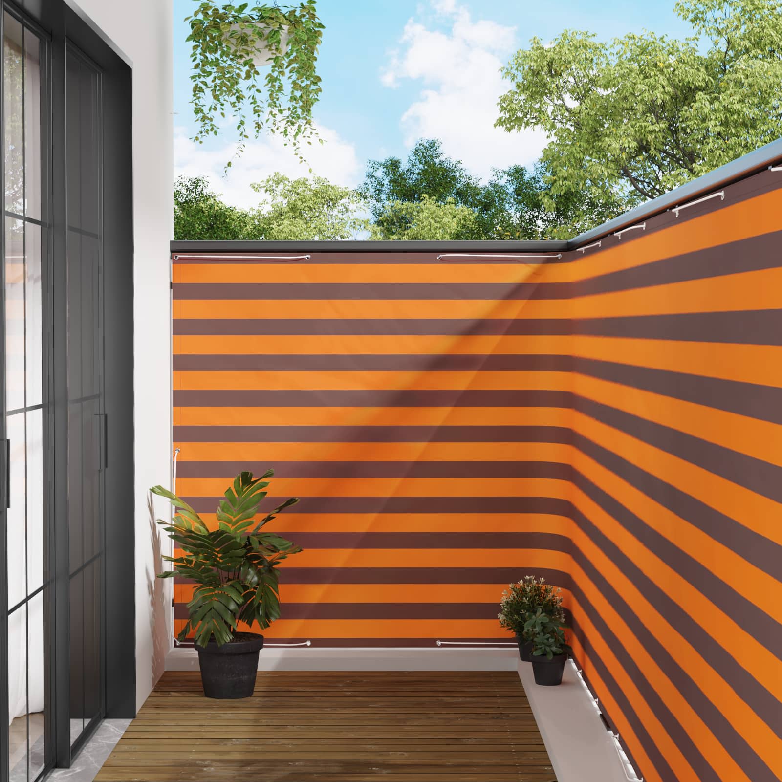Balkon Sichtschutz 150 x 400 cm Stoff mit PU-Beschichtung