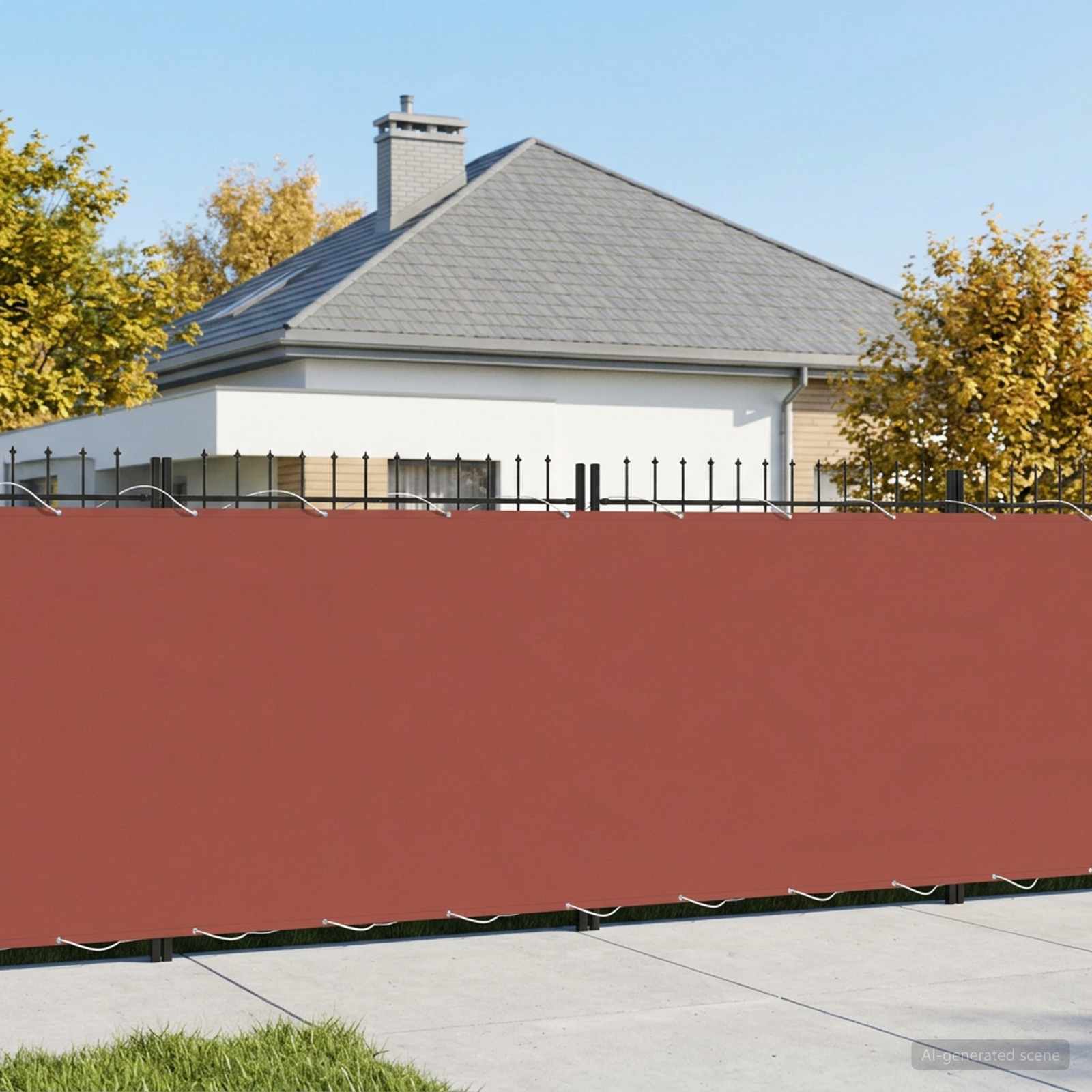 Balkon Sichtschutz 180 x 200 cm Stoff mit PU-Beschichtung