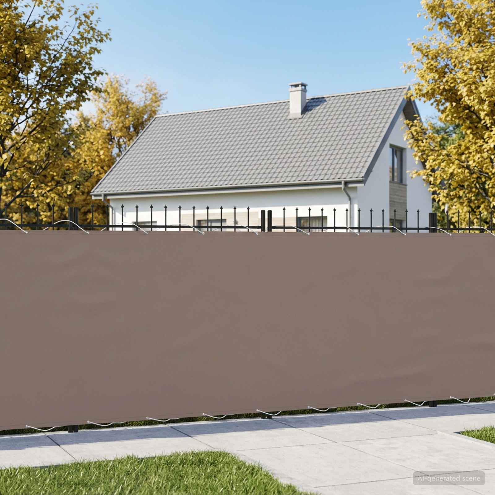 Balkon Sichtschutz 150 x 300 cm Stoff mit PU-Beschichtung Taupe