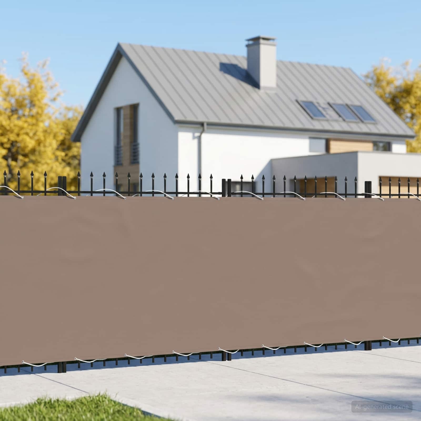 Balkon Sichtschutz 200 x 300 cm Stoff mit PU-Beschichtung Taupe