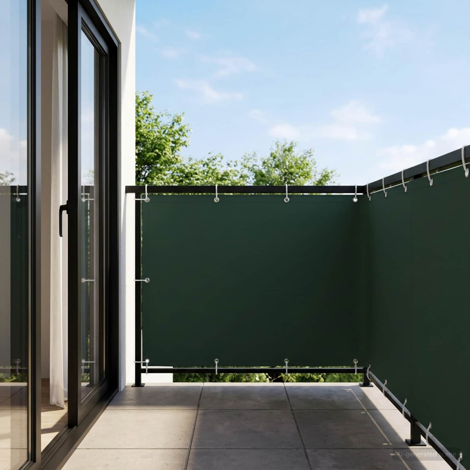 Balkon Sichtschutz 150 x 600 cm Stoff mit PU-Beschichtung