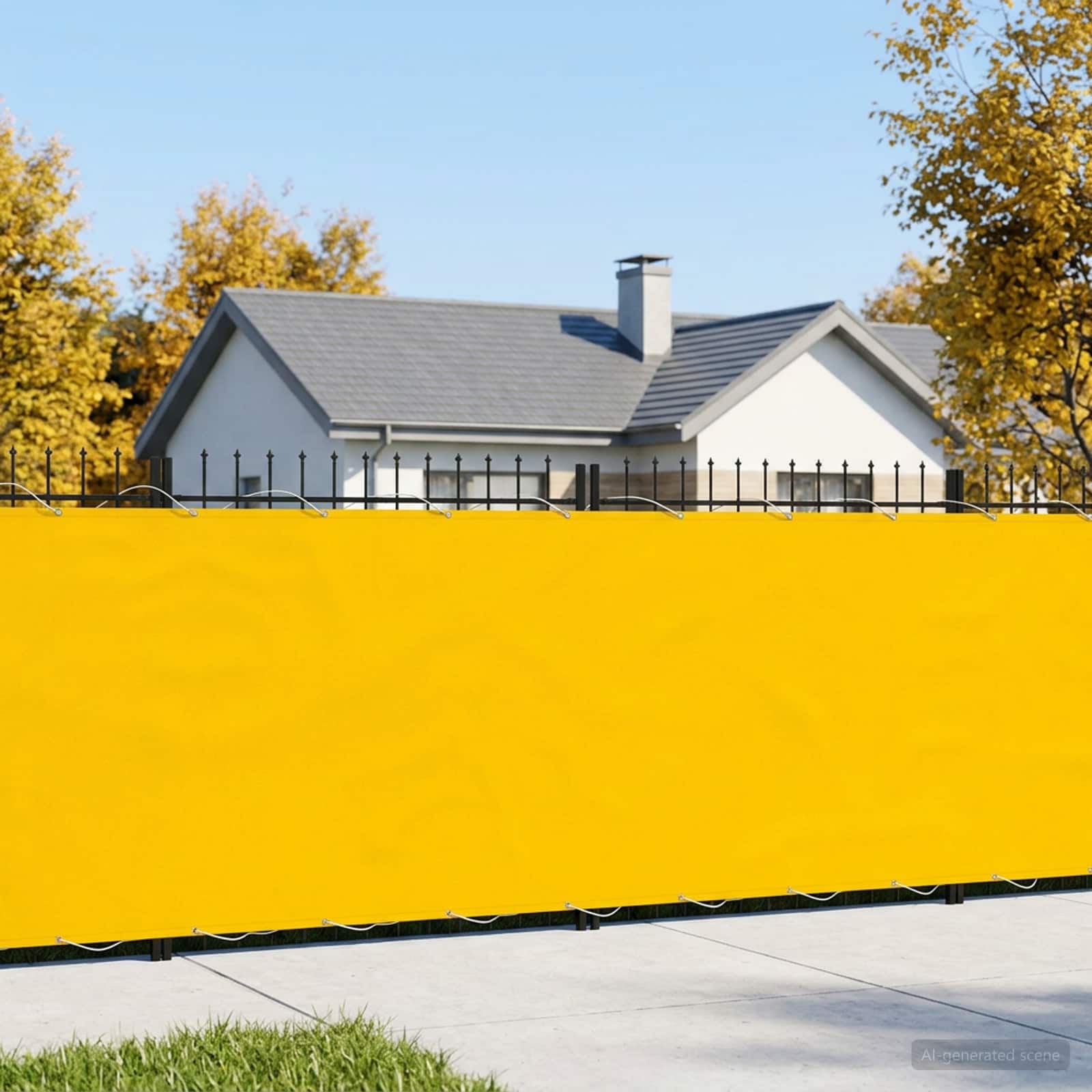 Balkon Sichtschutz 180 x 500 cm Stoff mit PU-Beschichtung Gelb