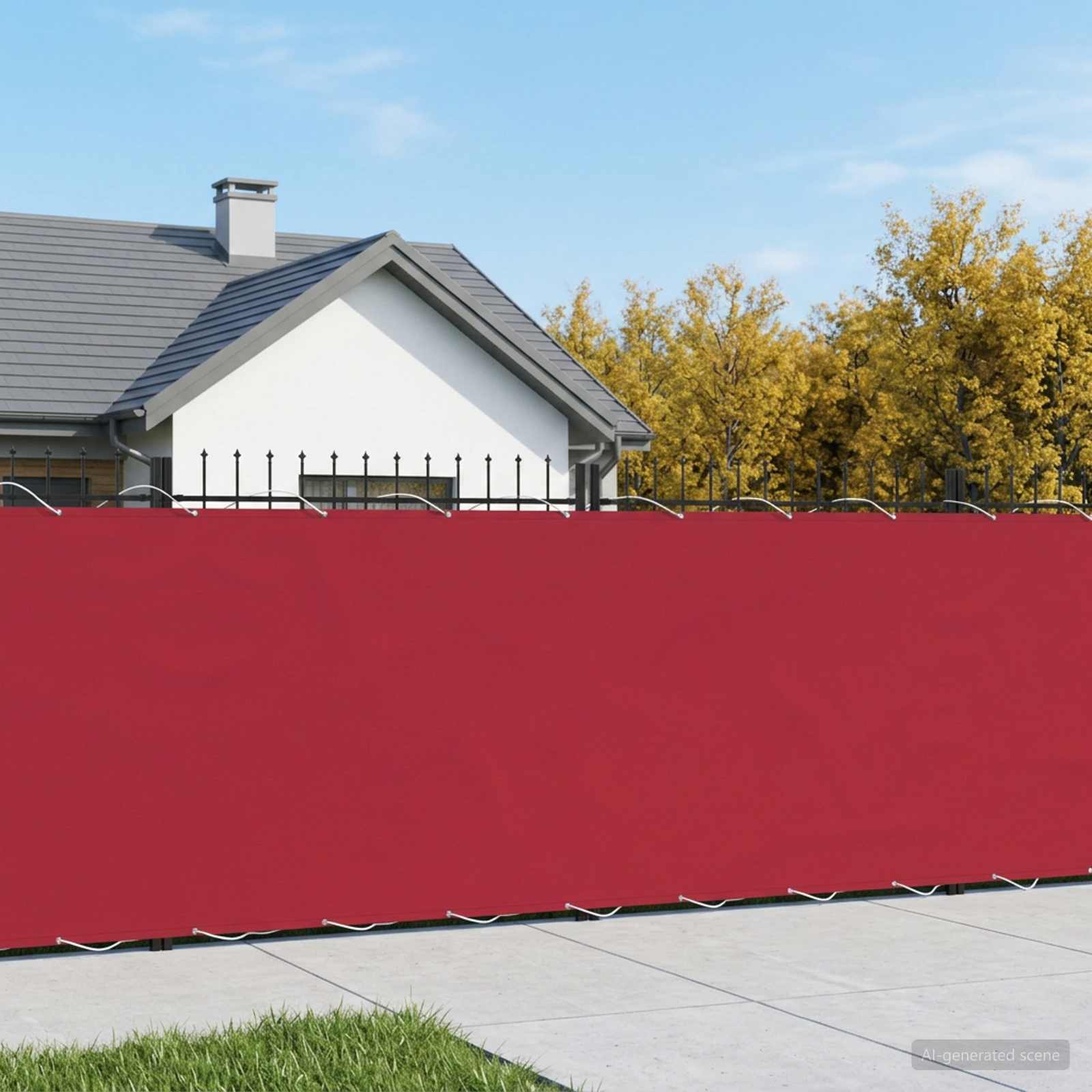 Balkon Sichtschutz 200 x 600 cm Stoff mit PU-Beschichtung Rot