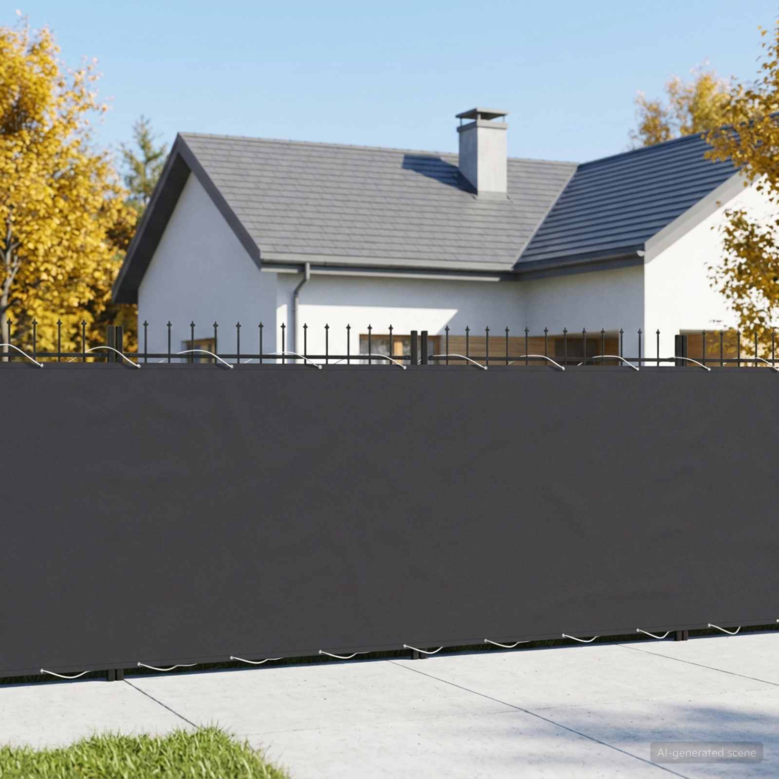 Balkon Sichtschutz 200 x 300 cm Stoff mit PU-Beschichtung