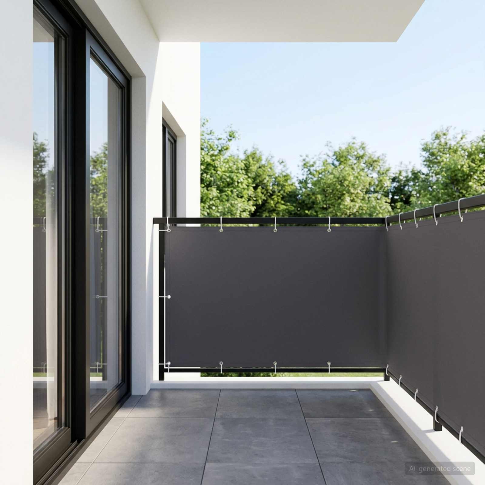 Balkon-Sichtschutz 1,2 x 15 m Stoff mit PU-Beschichtung