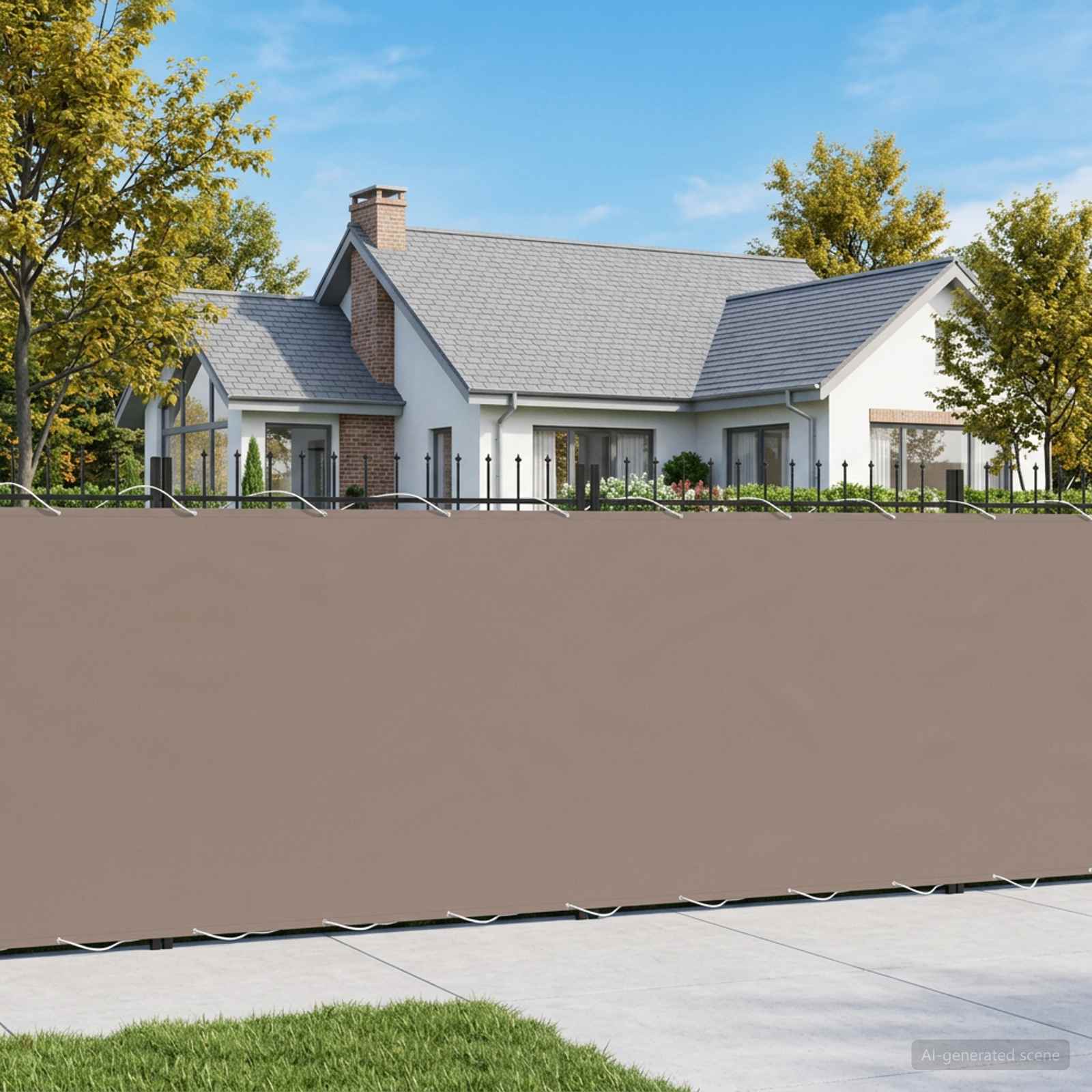 Balkon-Sichtschutz 1,2 x 15 m Stoff mit PU-Beschichtung Taupe
