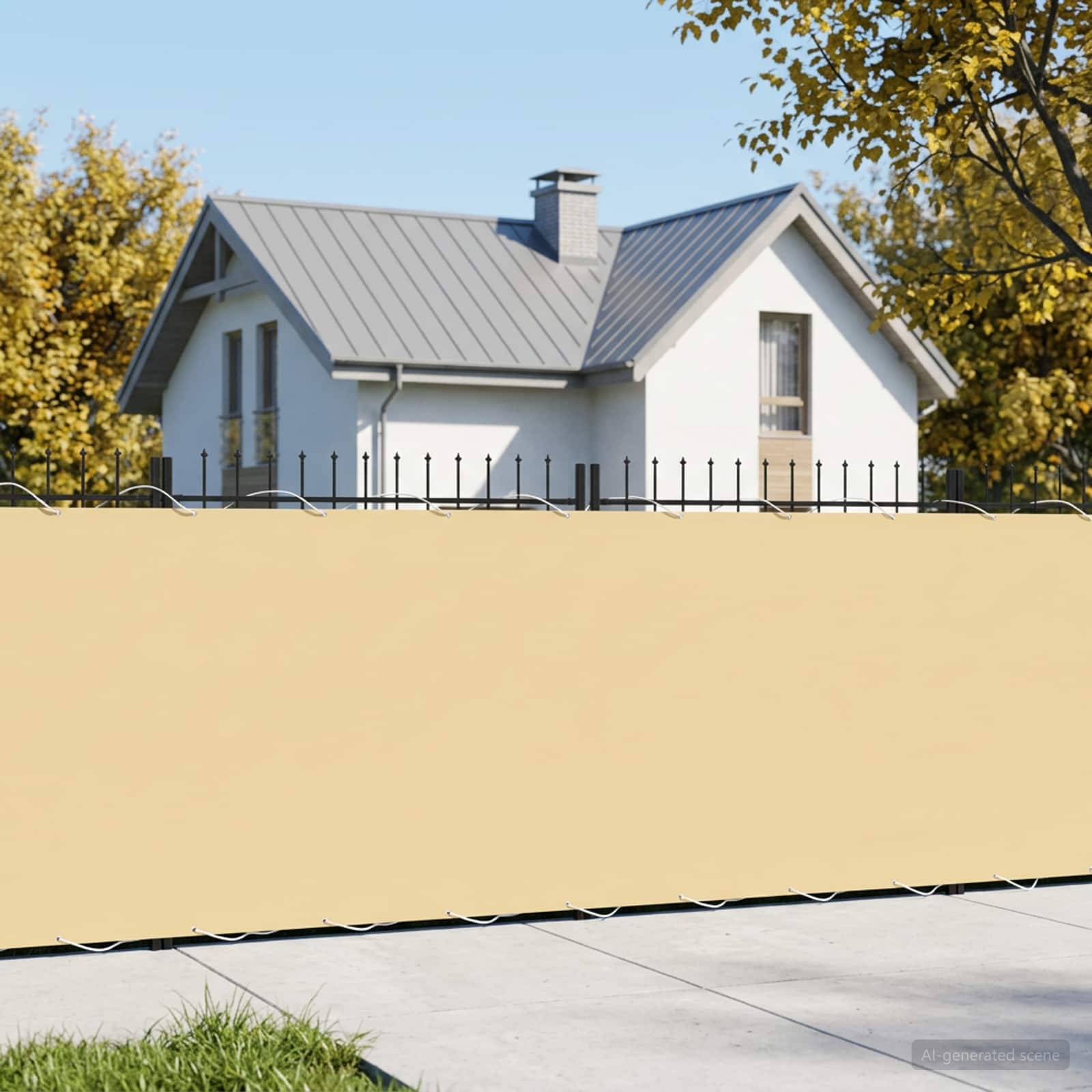 Balkon-Sichtschutz 1,2 x 25 m Stoff mit PU-Beschichtung Beige