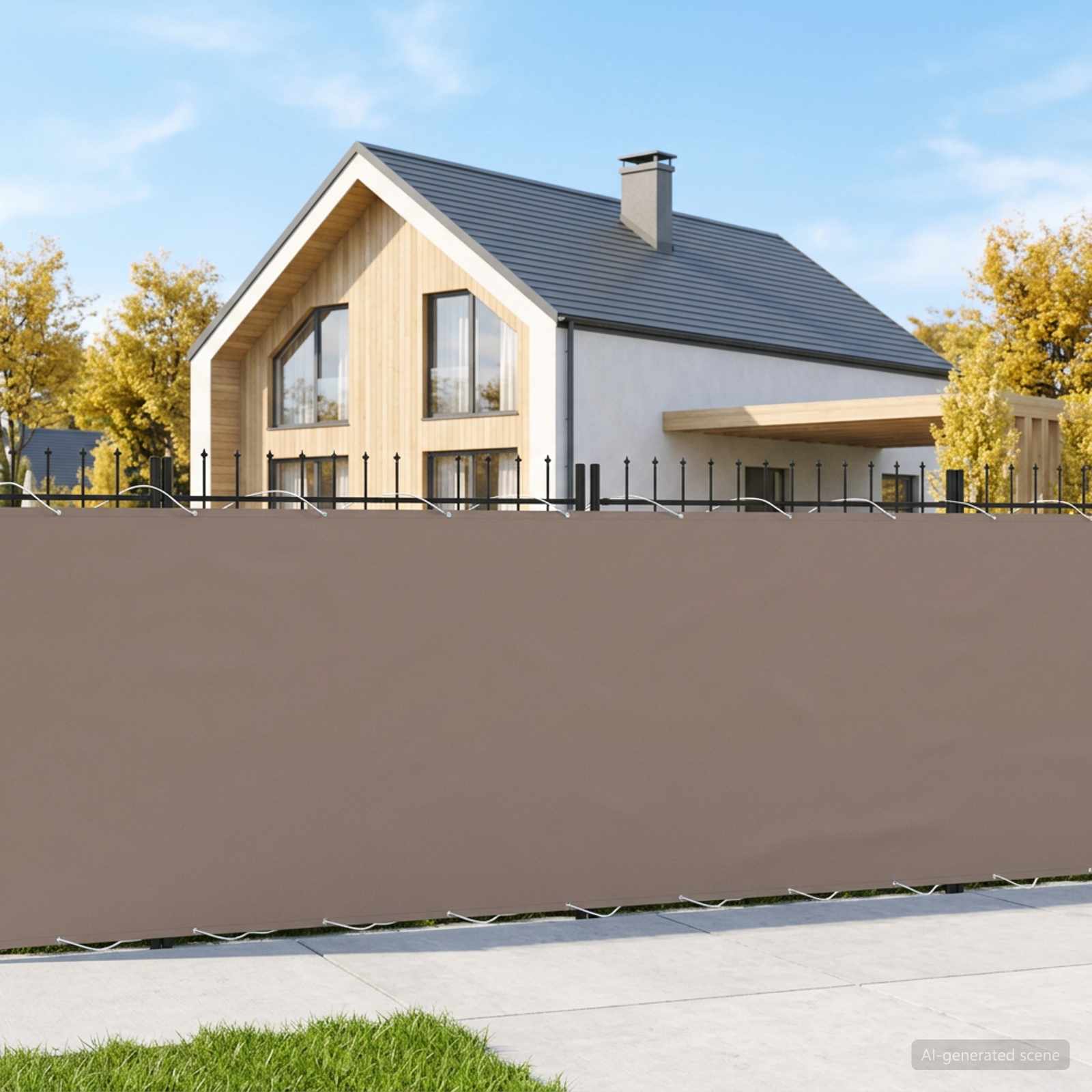Balkon-Sichtschutz 1,2 x 25 m Stoff mit PU-Beschichtung Taupe