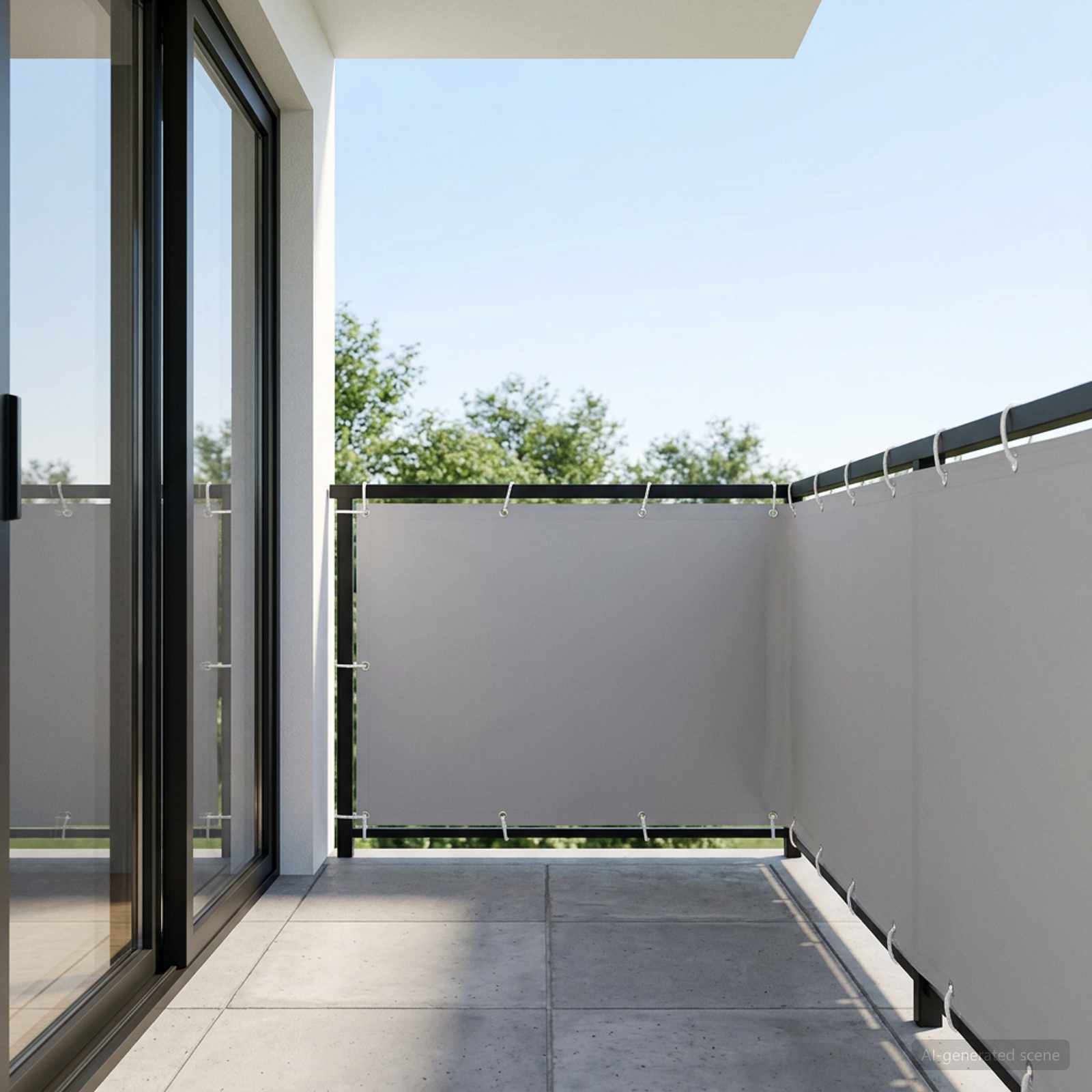 Balkon-Sichtschutz 1,5 x 15 m Stoff mit PU-Beschichtung
