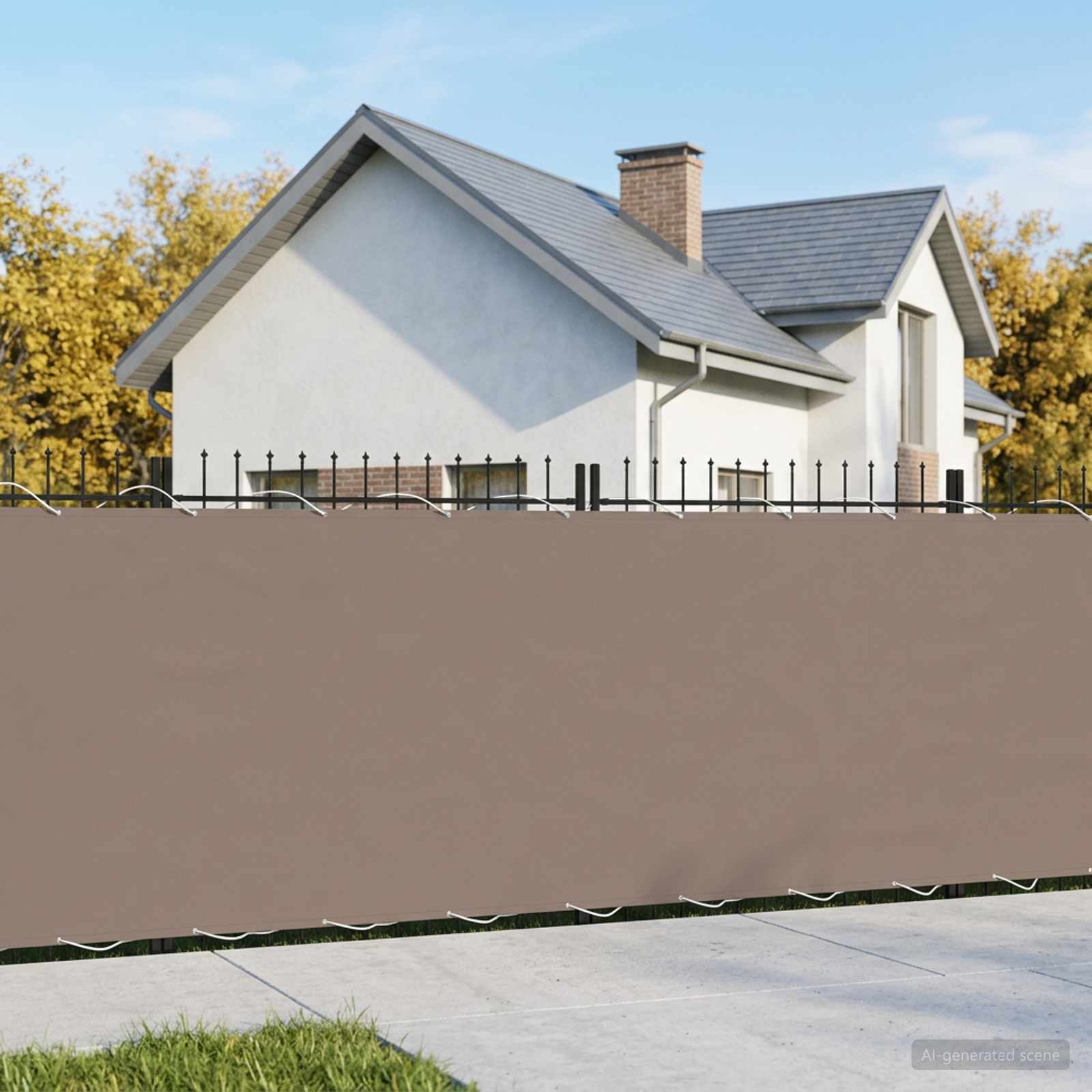 Balkon-Sichtschutz 1,5 x 25 m Stoff mit PU-Beschichtung Taupe