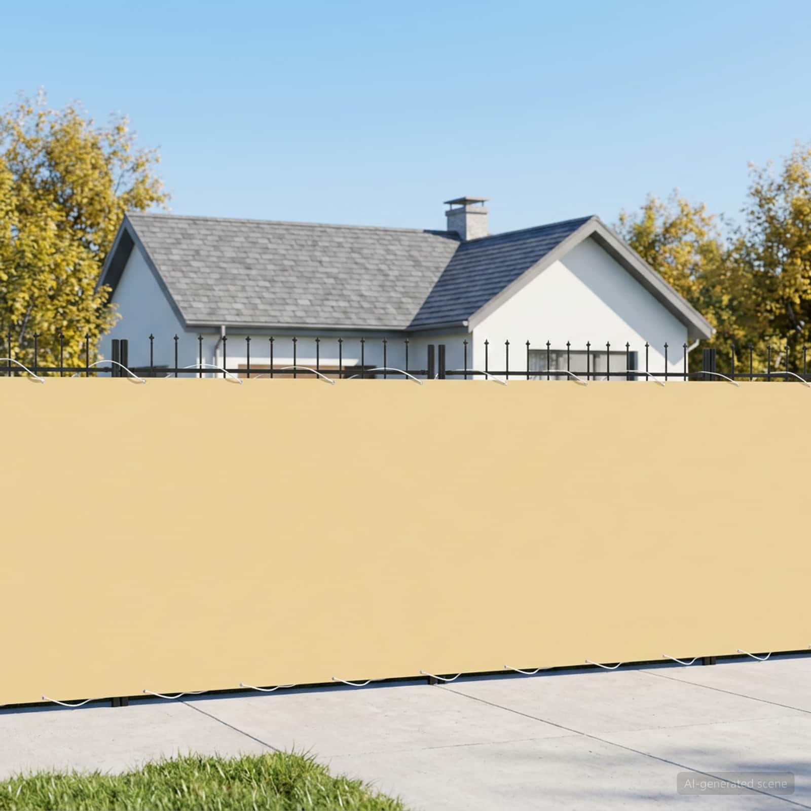 Balkon-Sichtschutz 1,8 x 25 m Stoff mit PU-Beschichtung Beige