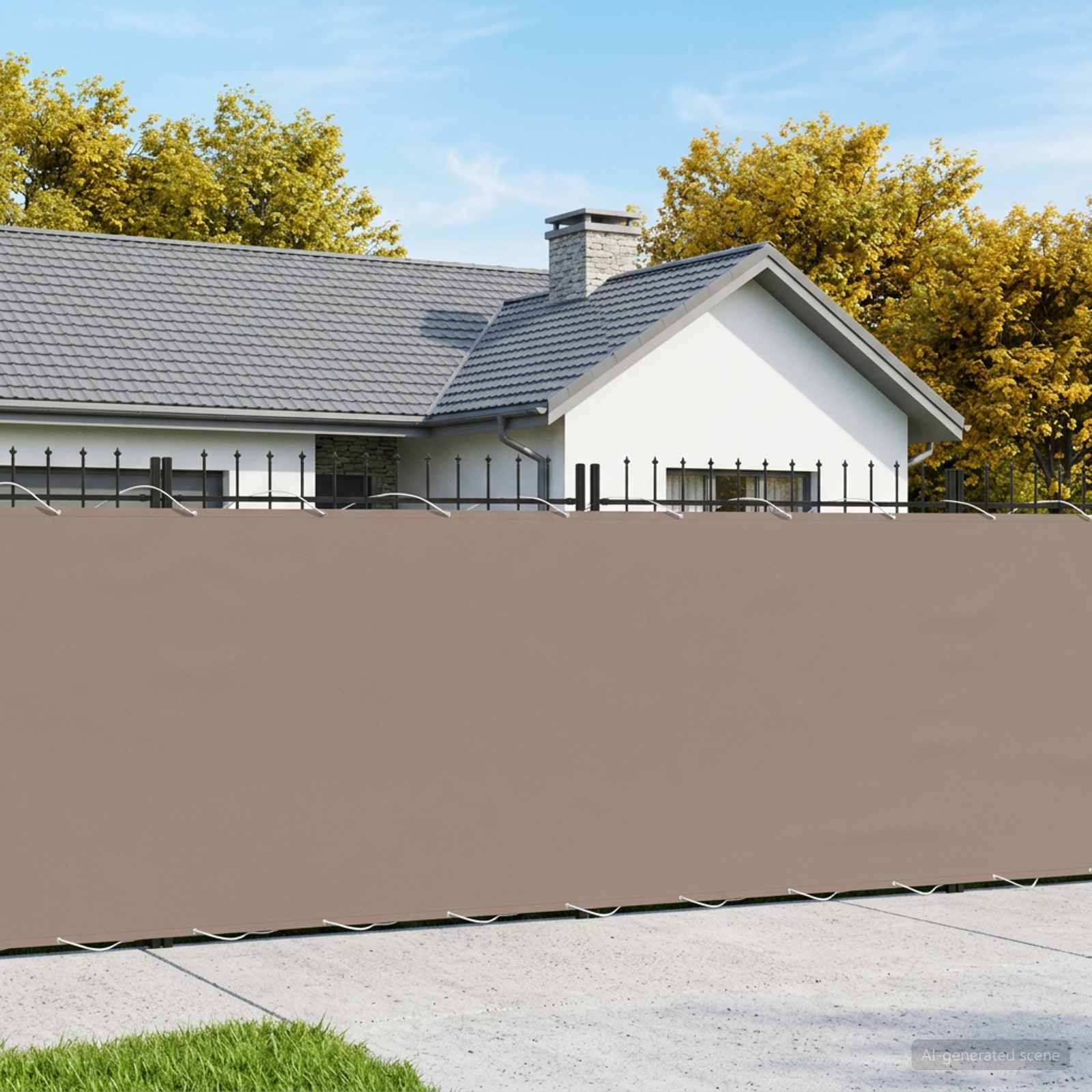 Balkon-Sichtschutz 1,8 x 25 m Stoff mit PU-Beschichtung Taupe