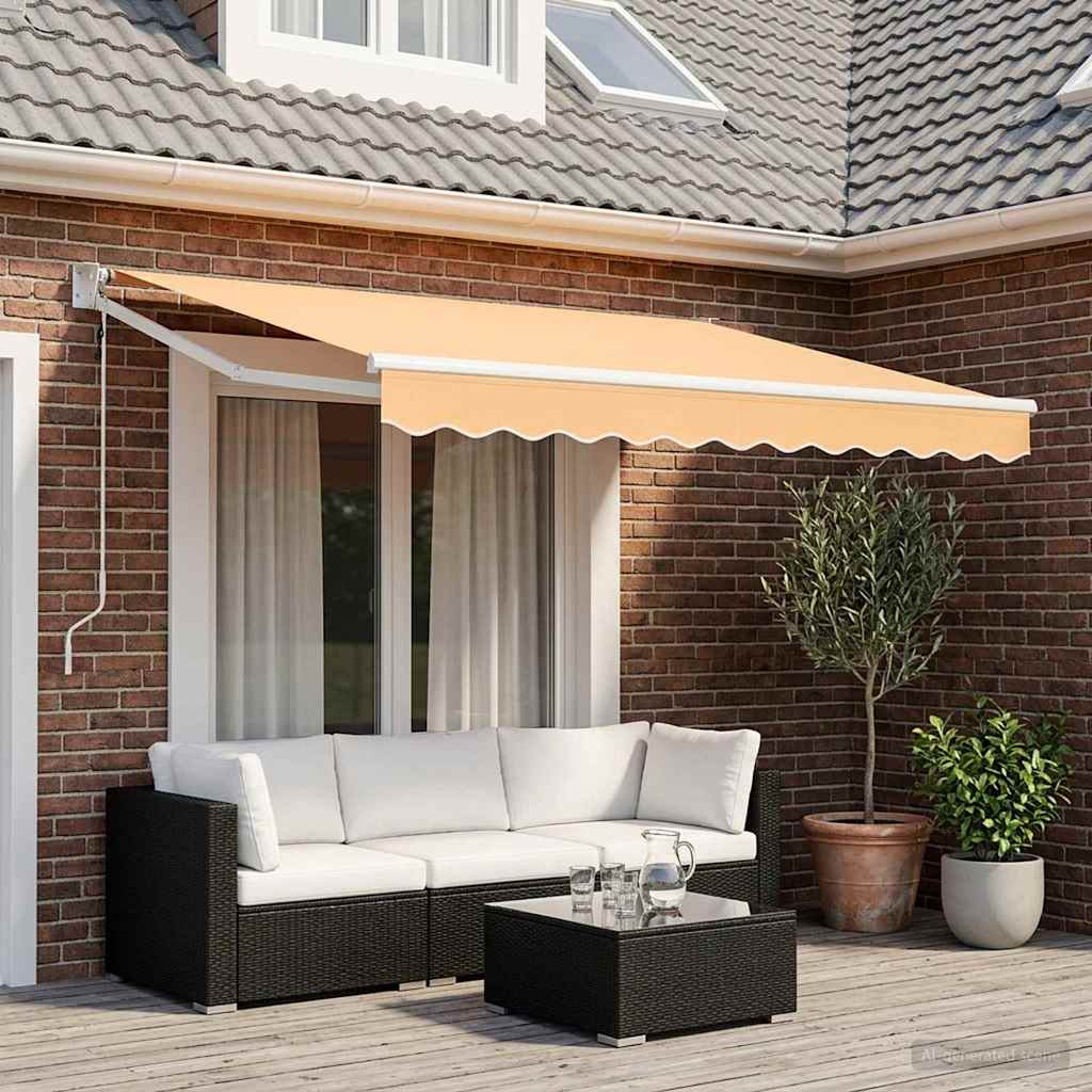 Ausziehbare Markise Sand 2,5 x 2 m Polyester und Metall